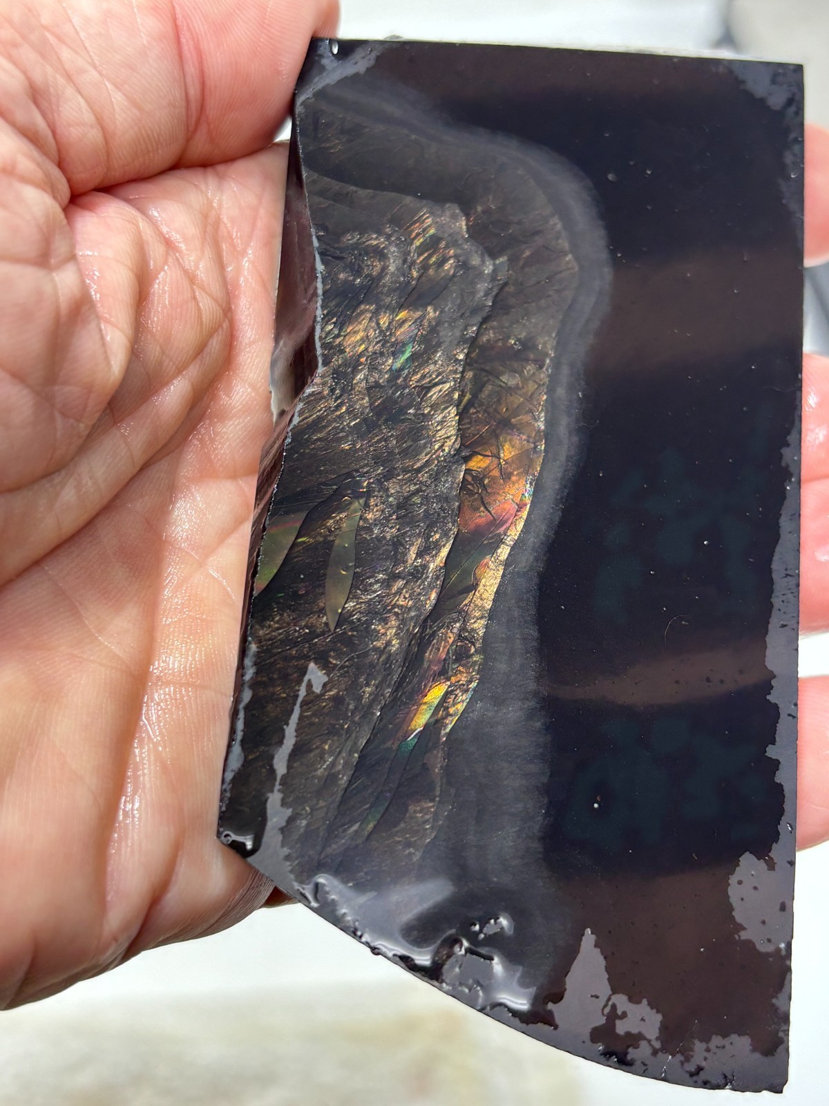 Fire Obsidian Slab Lapidary Cabbing Knapping Combo ship avail