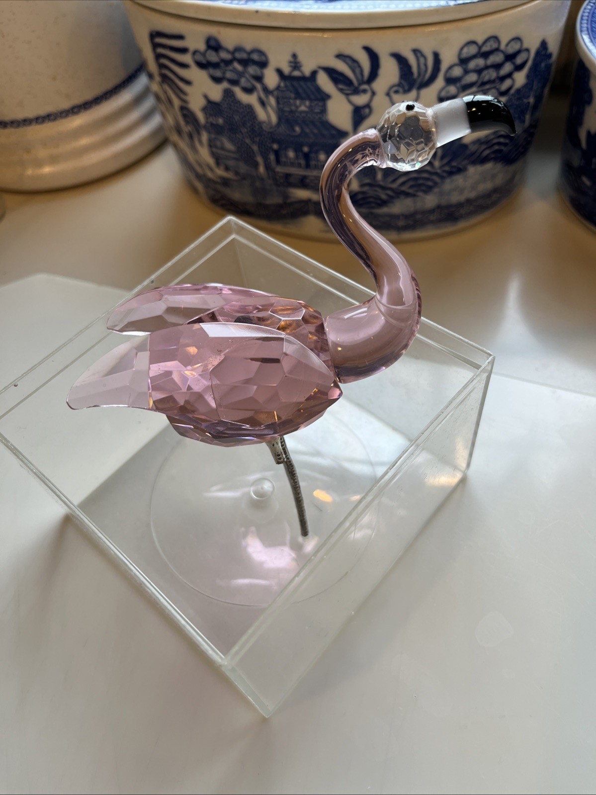 Swarovski Pink Crystal Glass Flamingo Black Beak