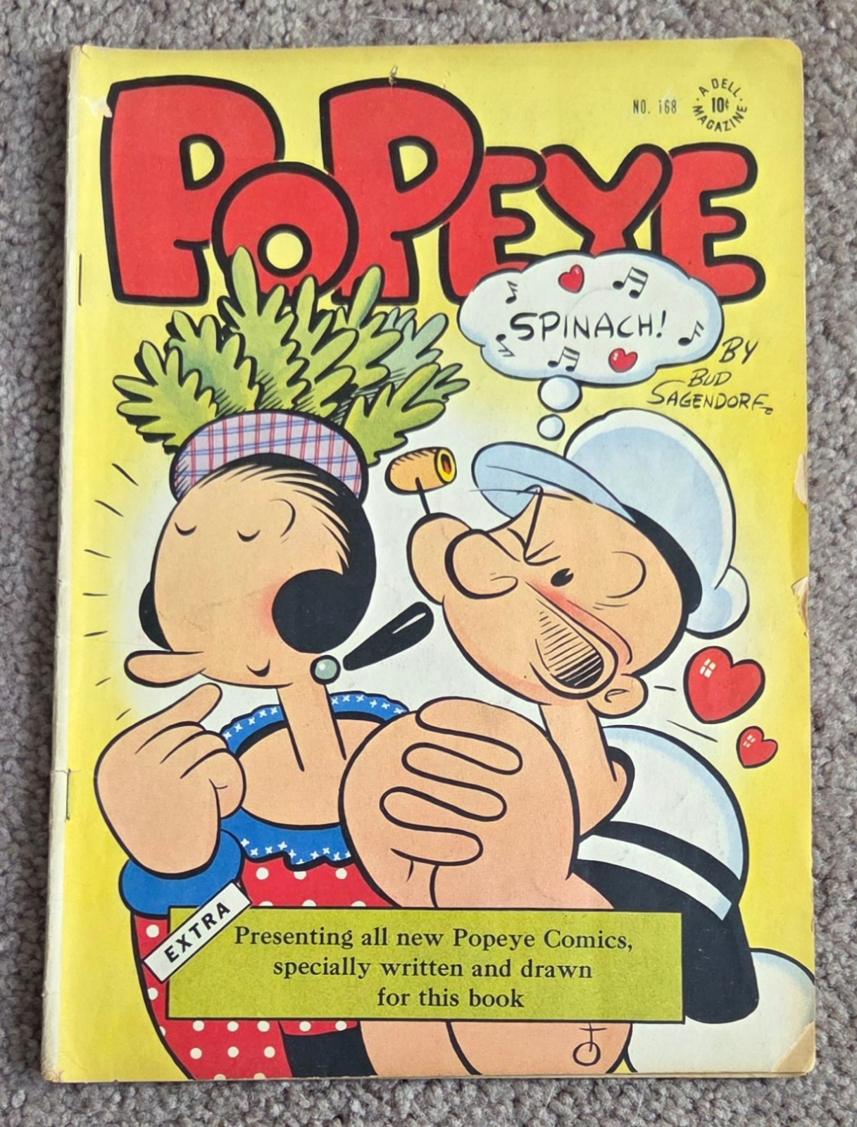 POPEYE #168 Dell FOUR COLOR 1947 OLIVE OYL BUD SAGENDORF Art – VG
