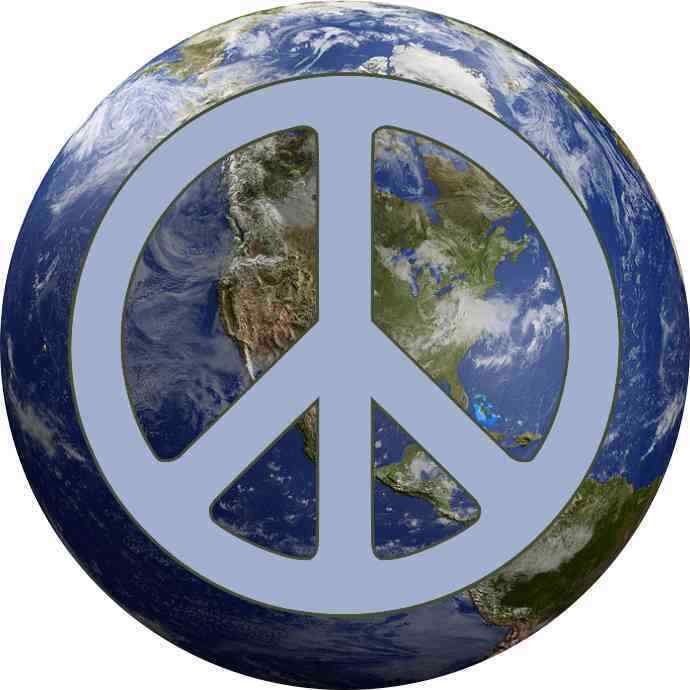 4.5in x 4.5in Peace on Earth Sticker Car Truck Vehicle Bumper Decal