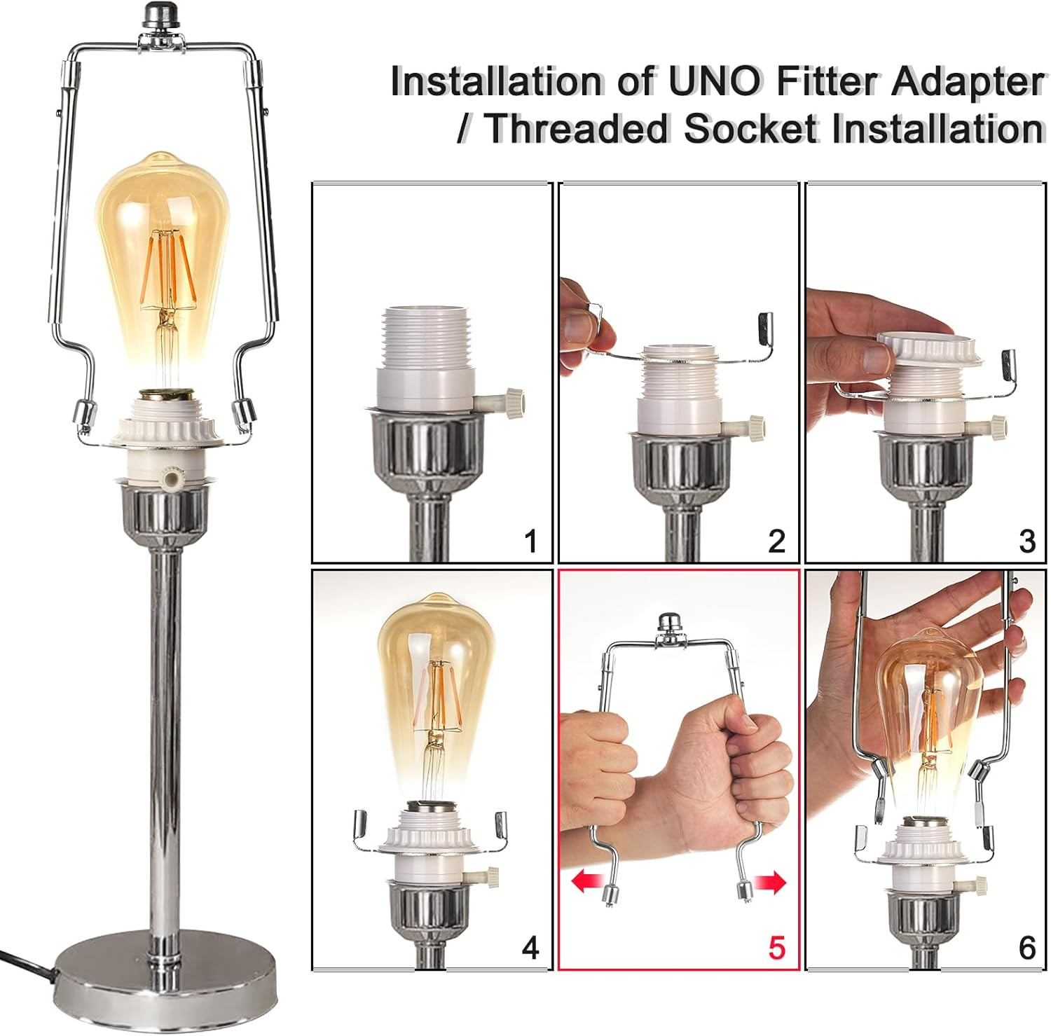 7 8 9 10 Inch Lamp Shade Harp Holder,Adjustable Lamp Harp Kit,Fit Both Standard