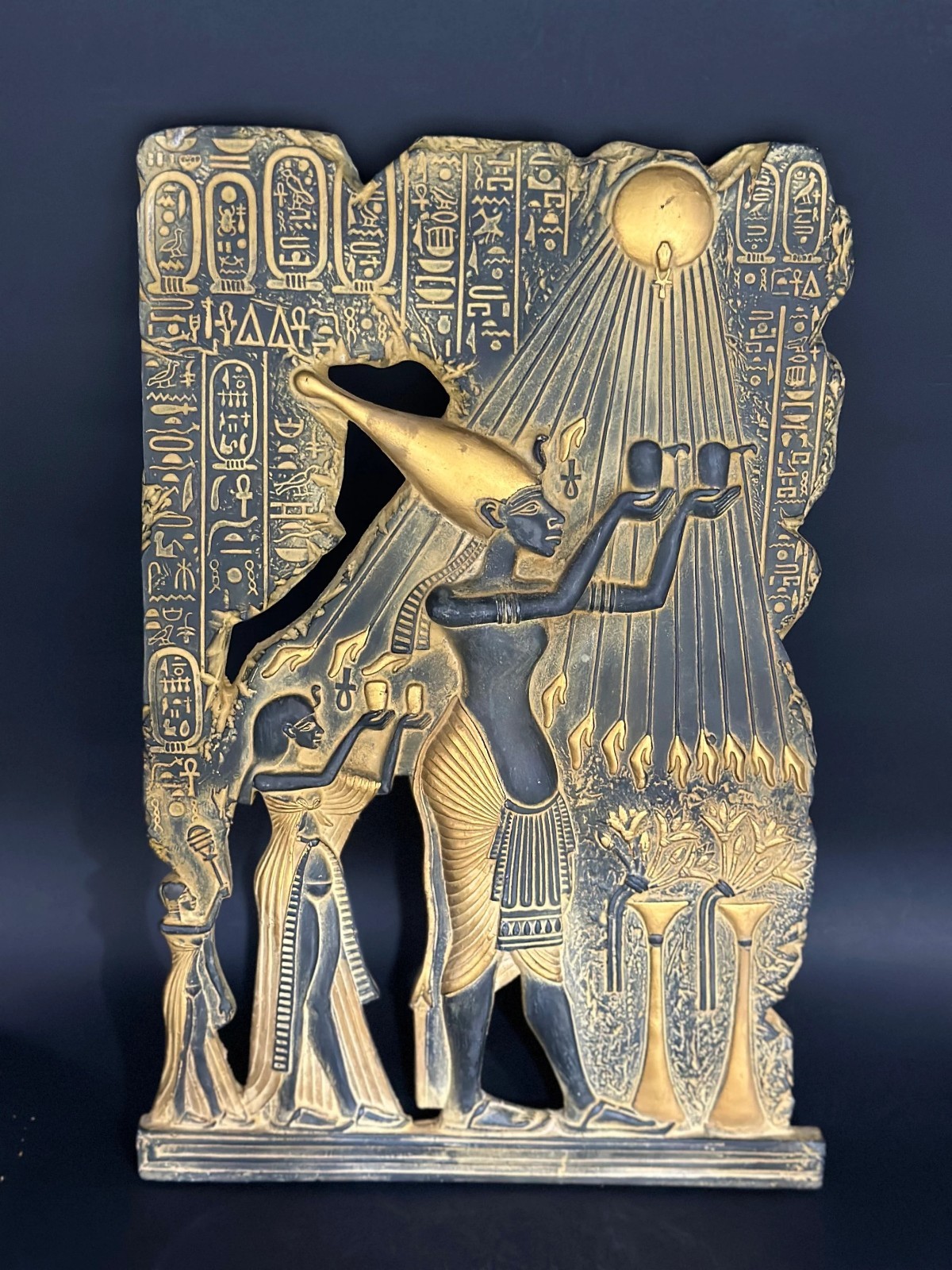 Ancient Egyptian Antiquities Rare painting Of Akhenaten & his family Egyptian BC