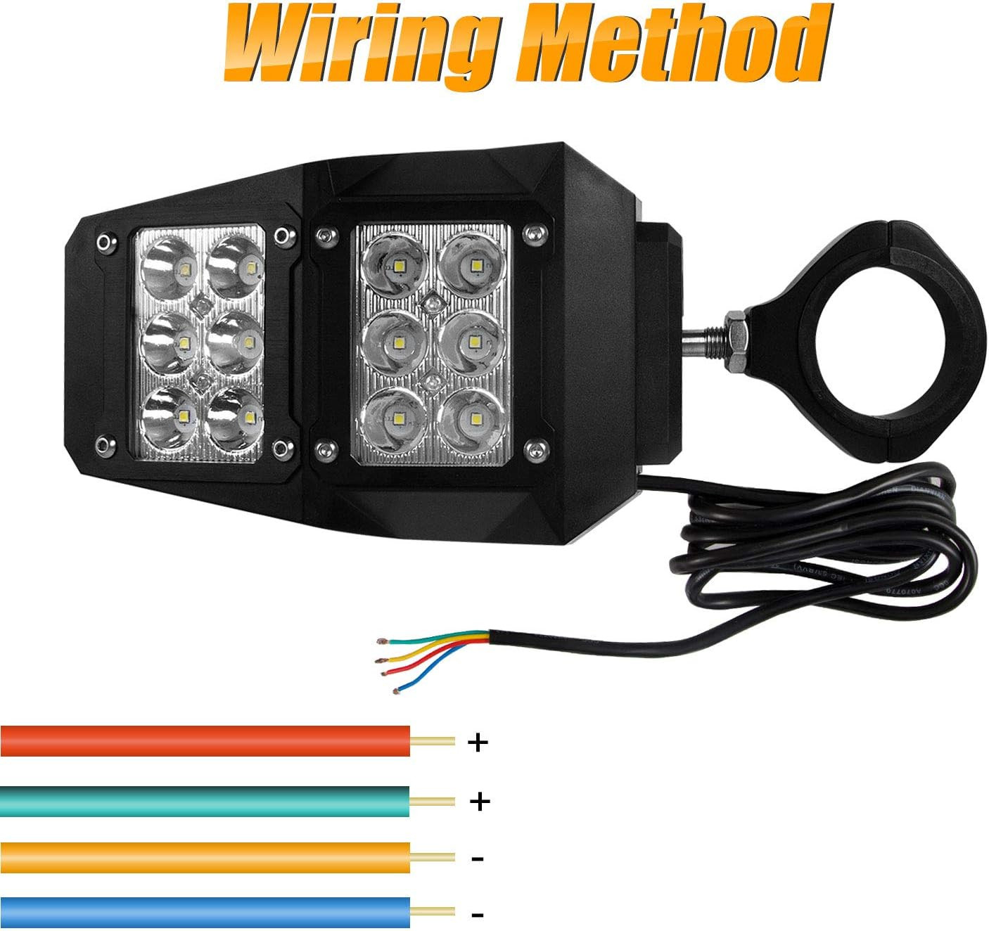 UTV RZR Mirror Offroad Side Rear View Mirrors with LED Spot Light Compatible wit
