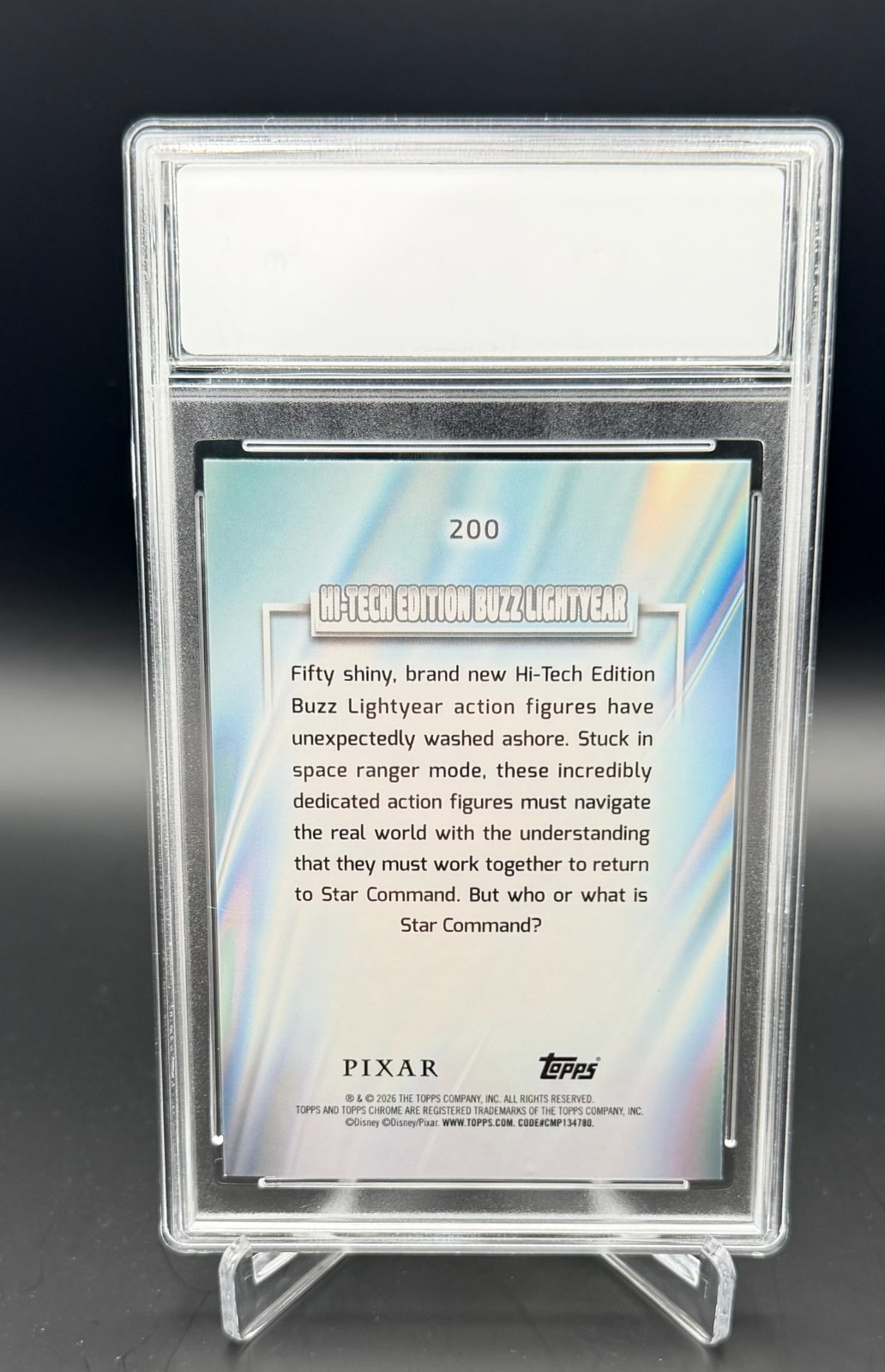 2026 Topps Chrome Pixar Buzz Lightyear Hi-Tech Edition EJE Gem MT 10 #200