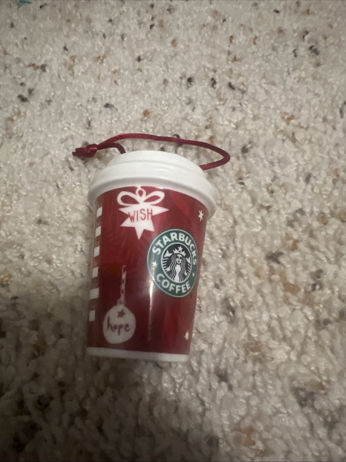 Starbucks 2009 Holiday Ornament Ceramic Christmas Joy Wish Love Togo Starbucks