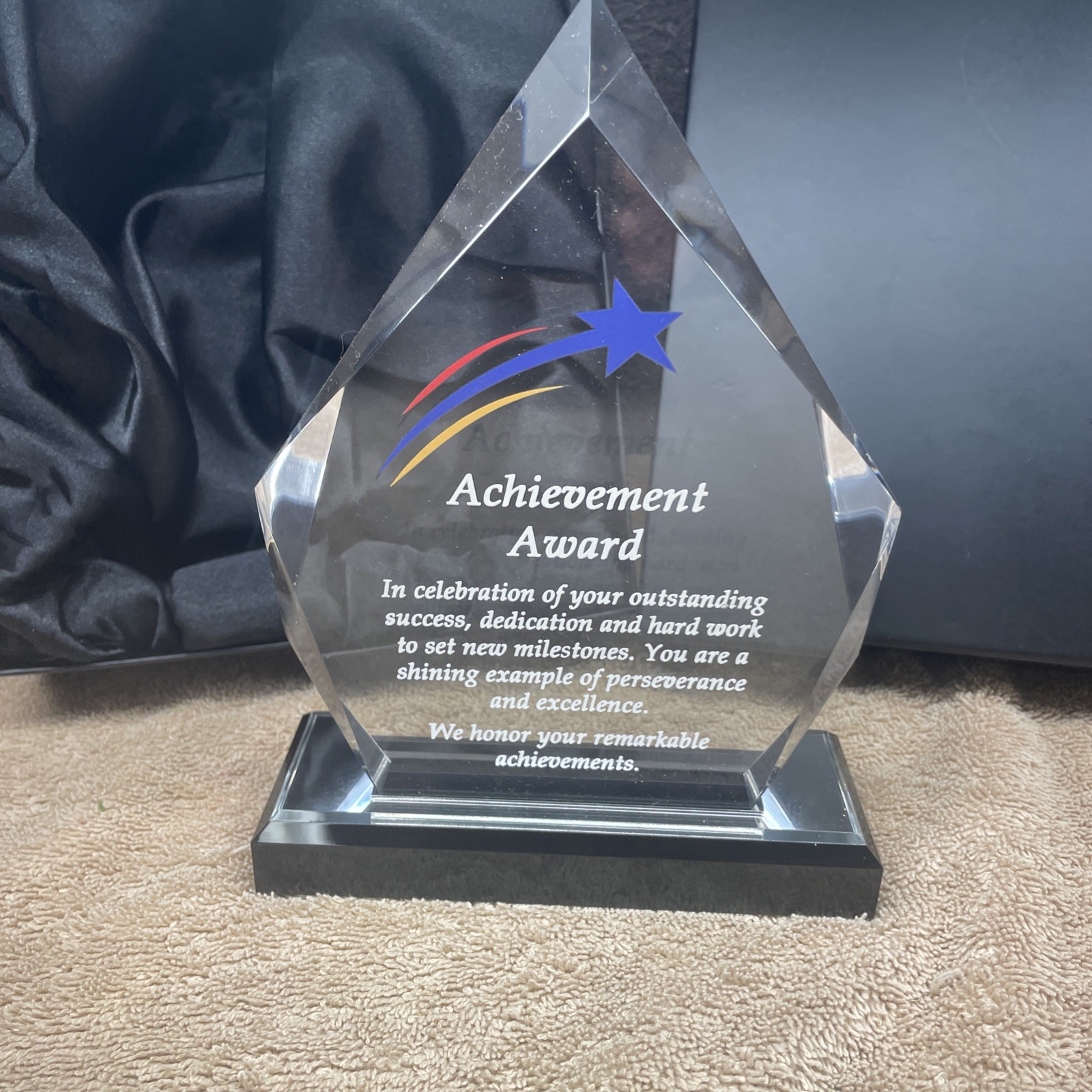 7.25 Inch Acrylic Diamond Shaped Star Achievement Award Trophy