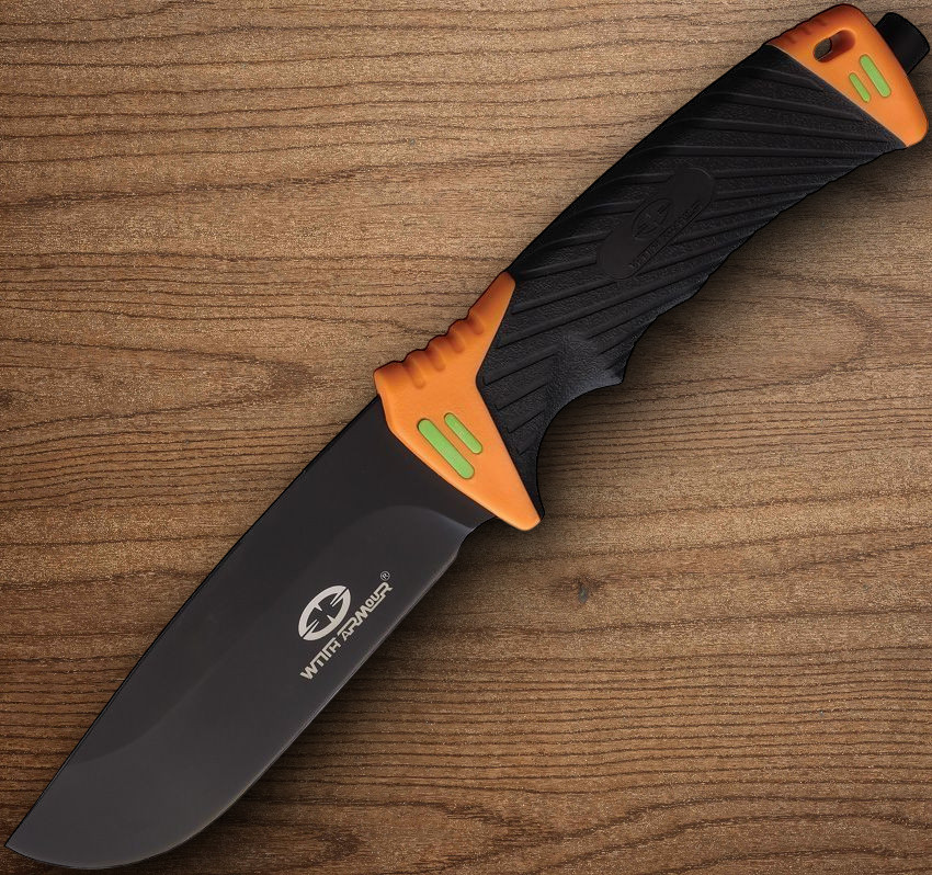 WithArmour Nightingale Fixed Knife 4.88″ Black D2 Tool Steel Blade PP/TPR Handle