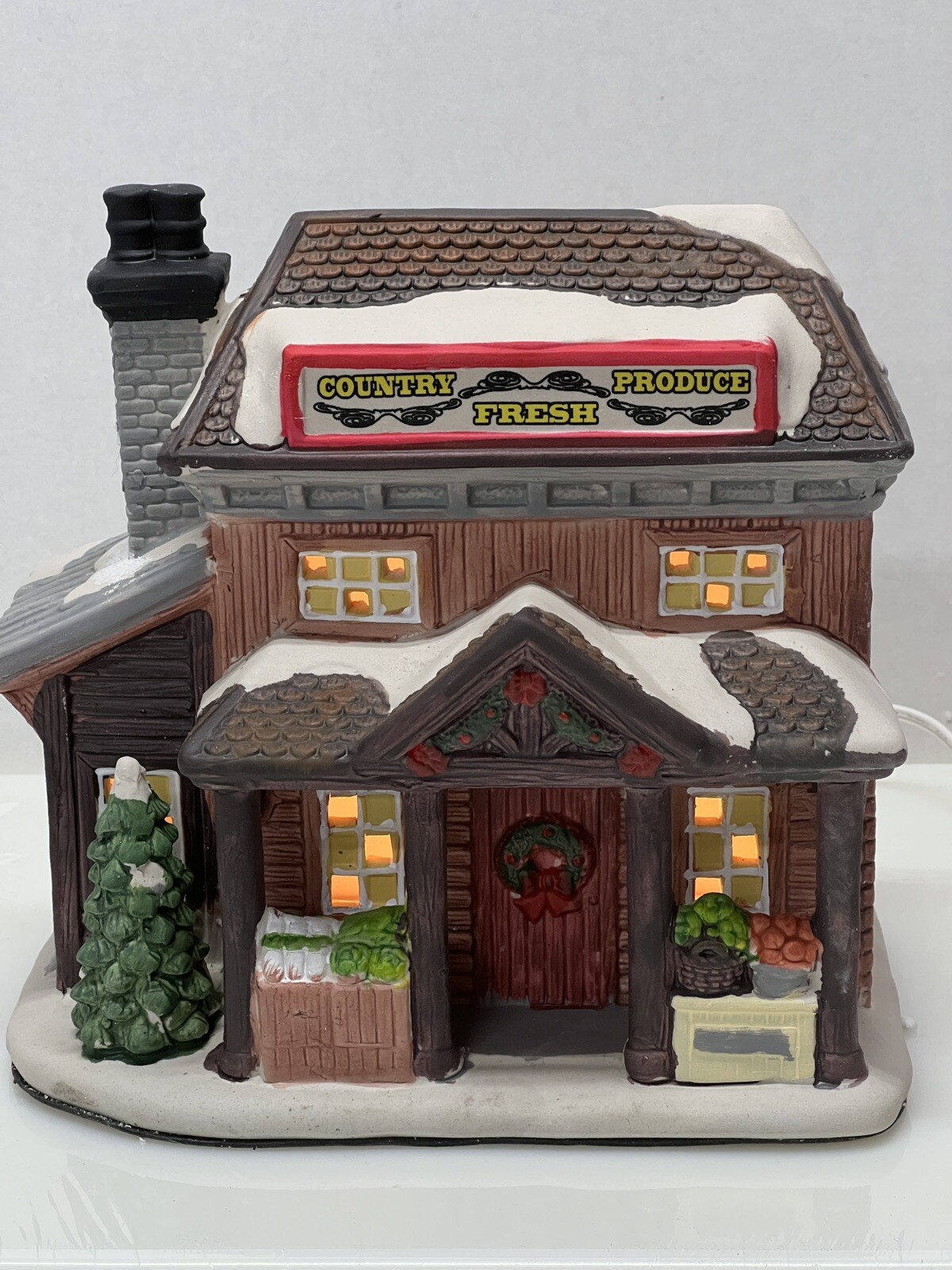 Holiday Time Country Fresh Produce Lighted House With 4 Foot Light Cord
