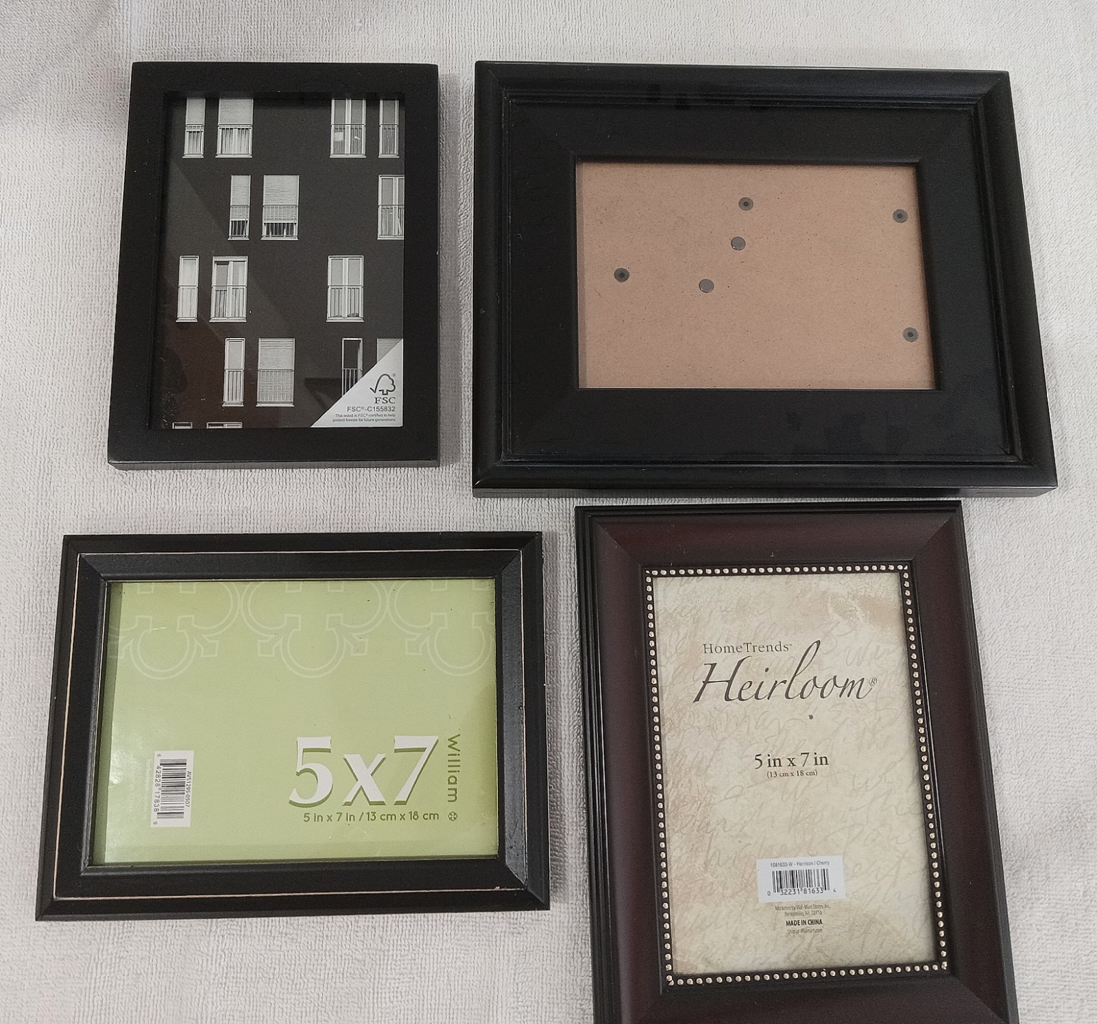 4 Picture Frames Lot 5″x7″ Photos GALLERY WALL ART Black Wall Or Table Display
