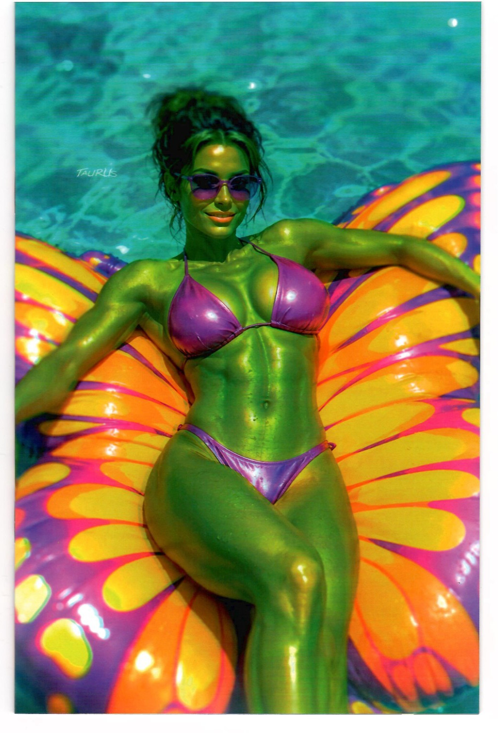 Cool Comics Taurus Fine Art She-Hulk Pool Party 2 Gallery Exclusive Ltd 100 NM-