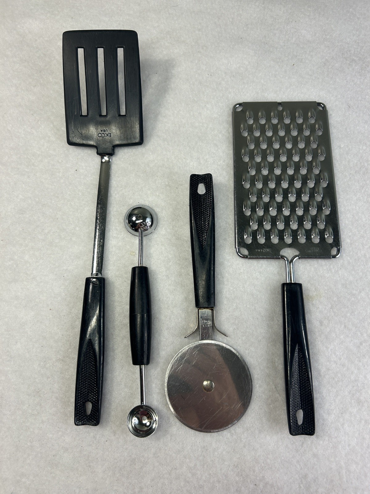 Vintage EKCO USA 4-Piece Kitchen Utensil Set Stainless Steel Made in USA