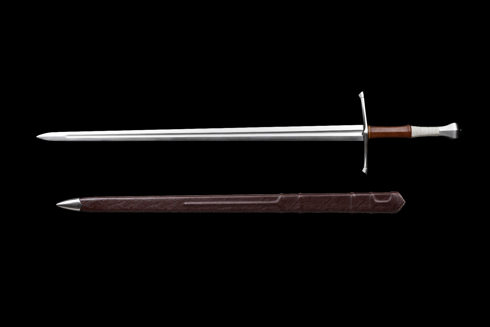 Two Handed Long Sword – Wire & Leather Wrapped Grip – Euro #16