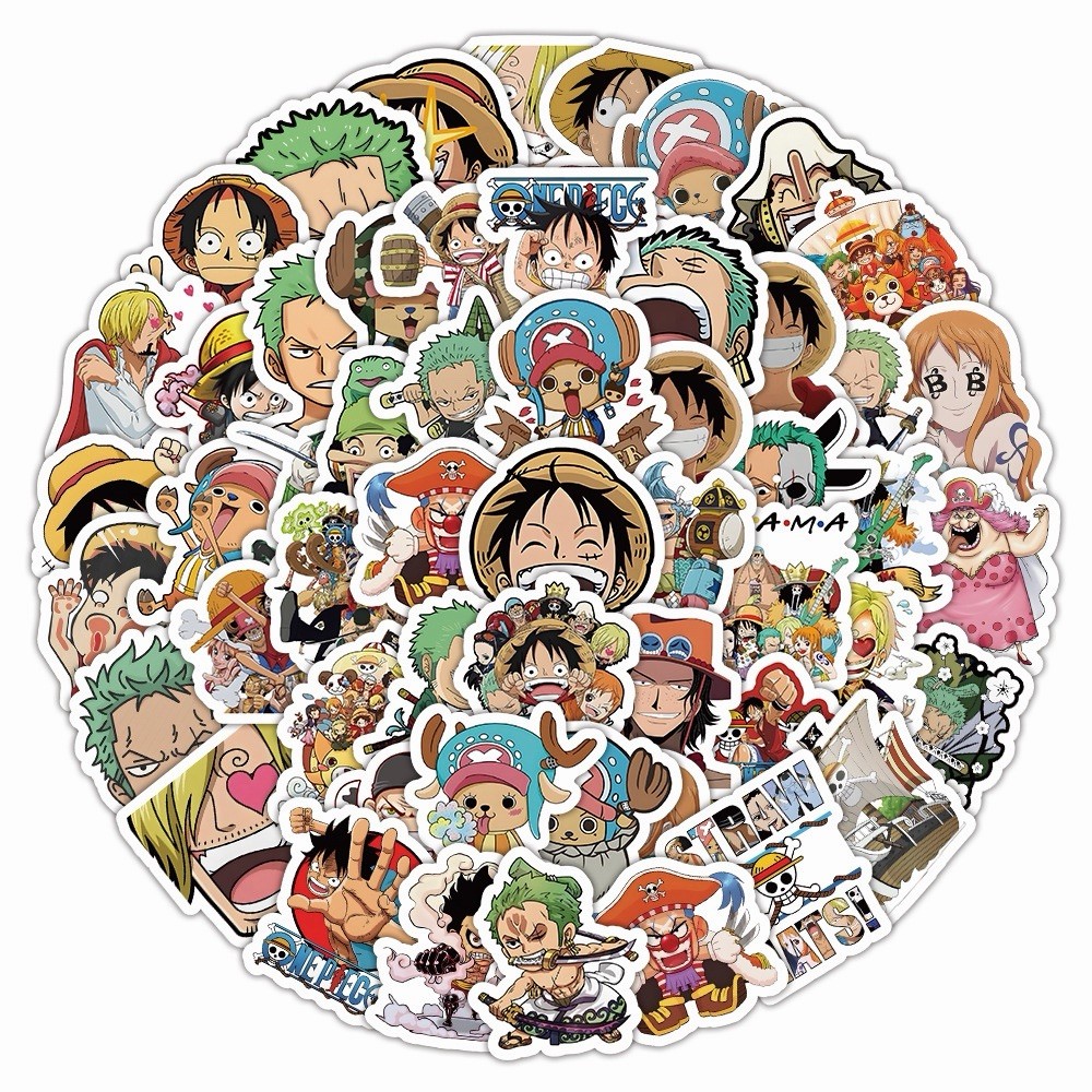 One Piece 100 Pack Sticker Animation Set Waterproof Anime Decals – US Seller