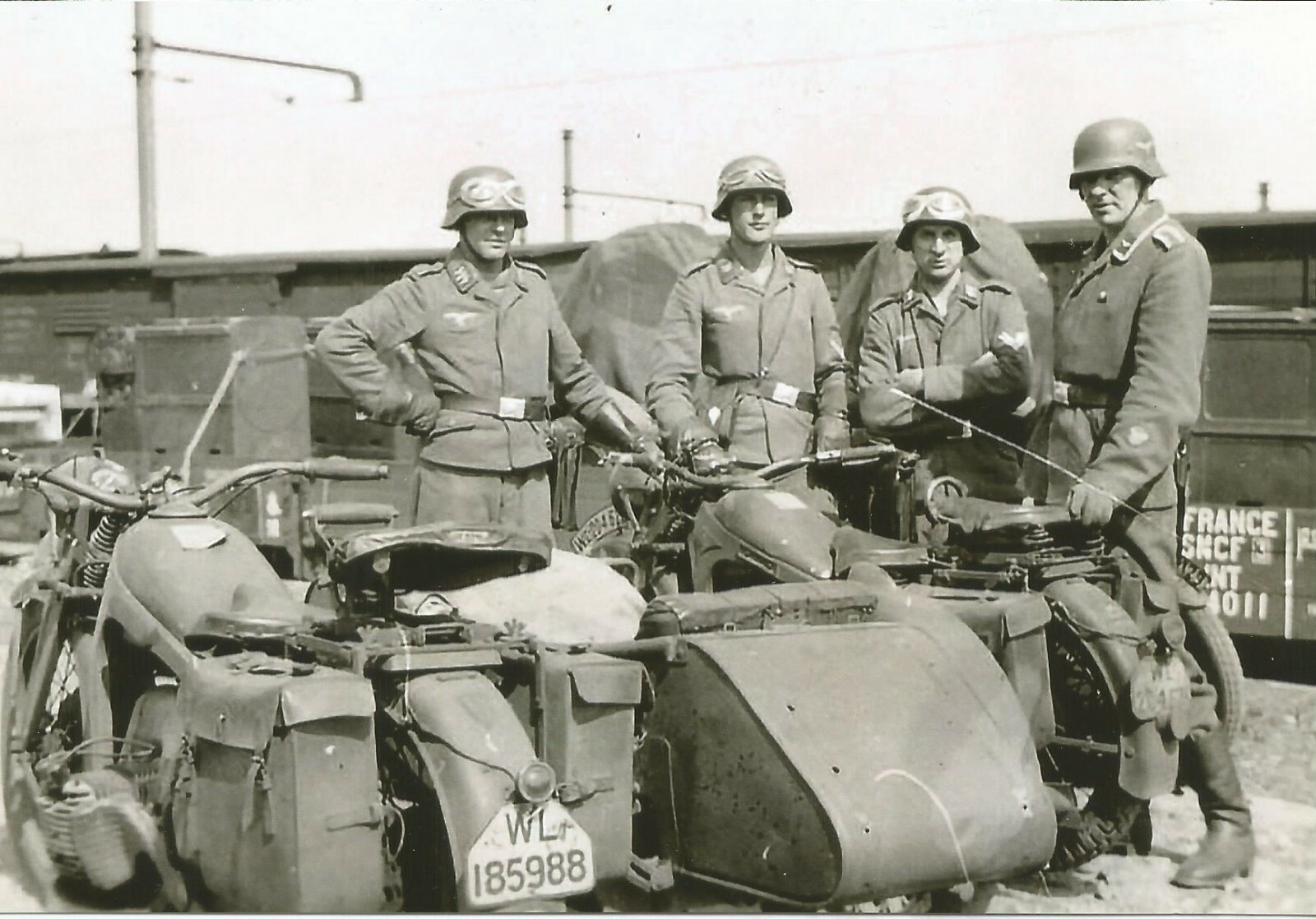 German WW II Photo Motorcycle Messengers