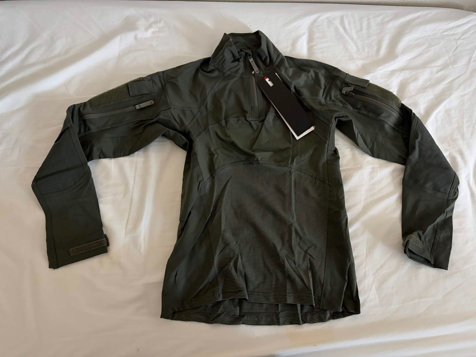 MASSIF Advanced 1/4 Zip Combat Shirt Sage Green FR, NEW, sizes in description