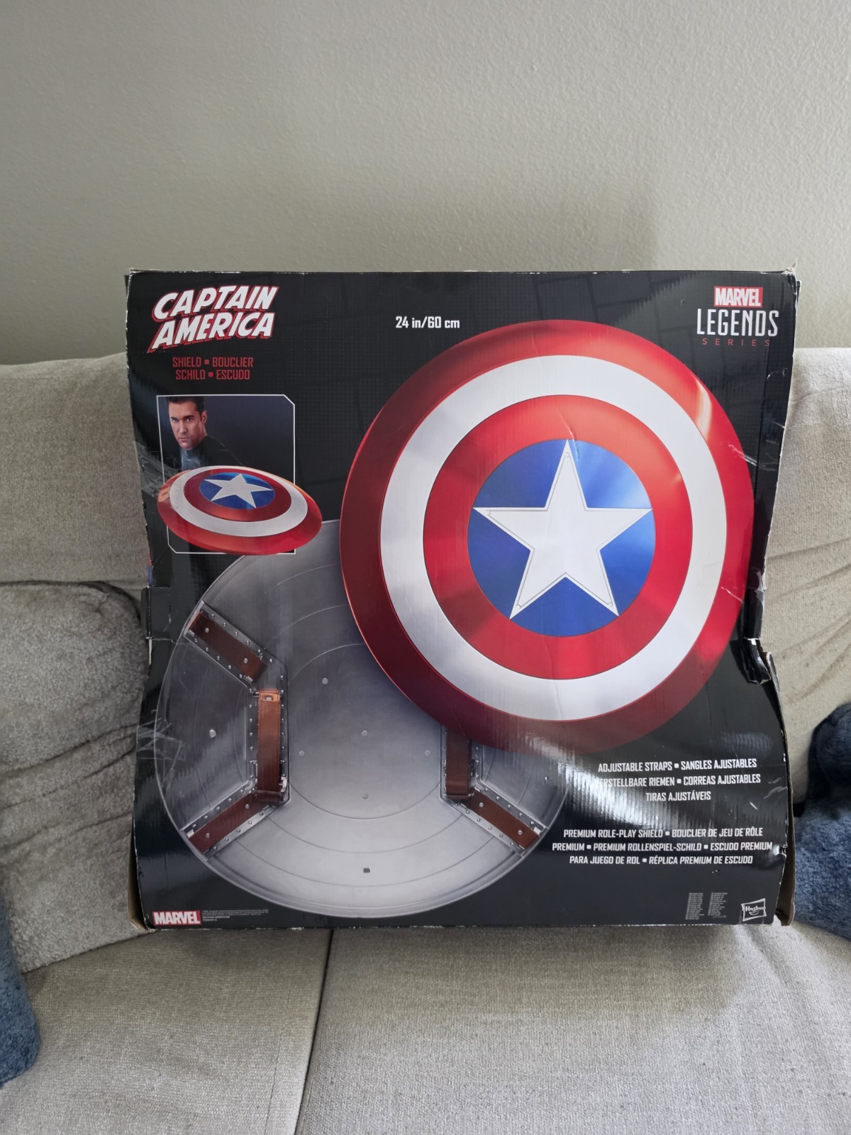 Captain America Prop Replica 24″ Shield E8667 Avengers Marvel Legends Displayed