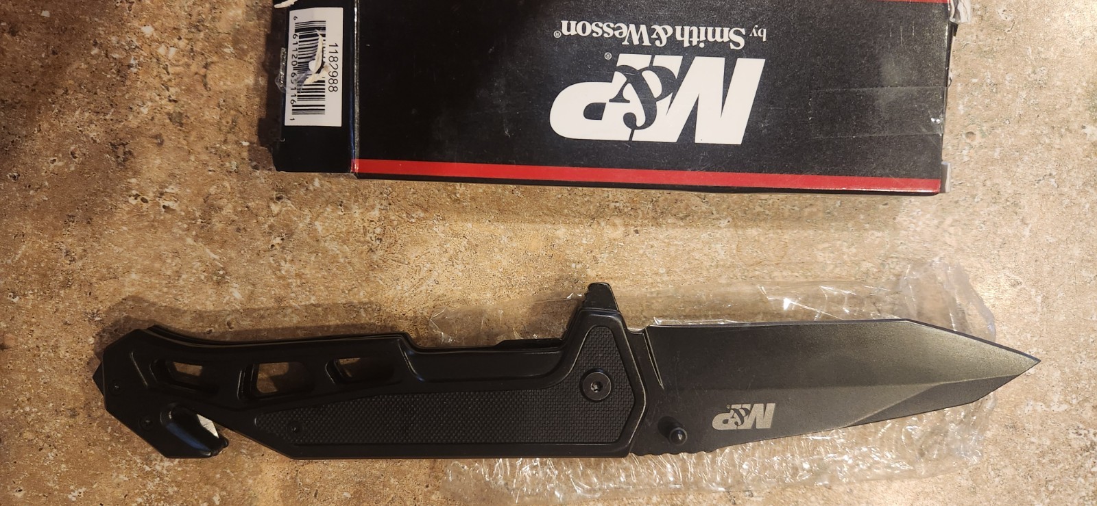 Smith & Wesson M&P Folding Knife 3.5″ Stainless Blade Aluminum/Rubber Handle