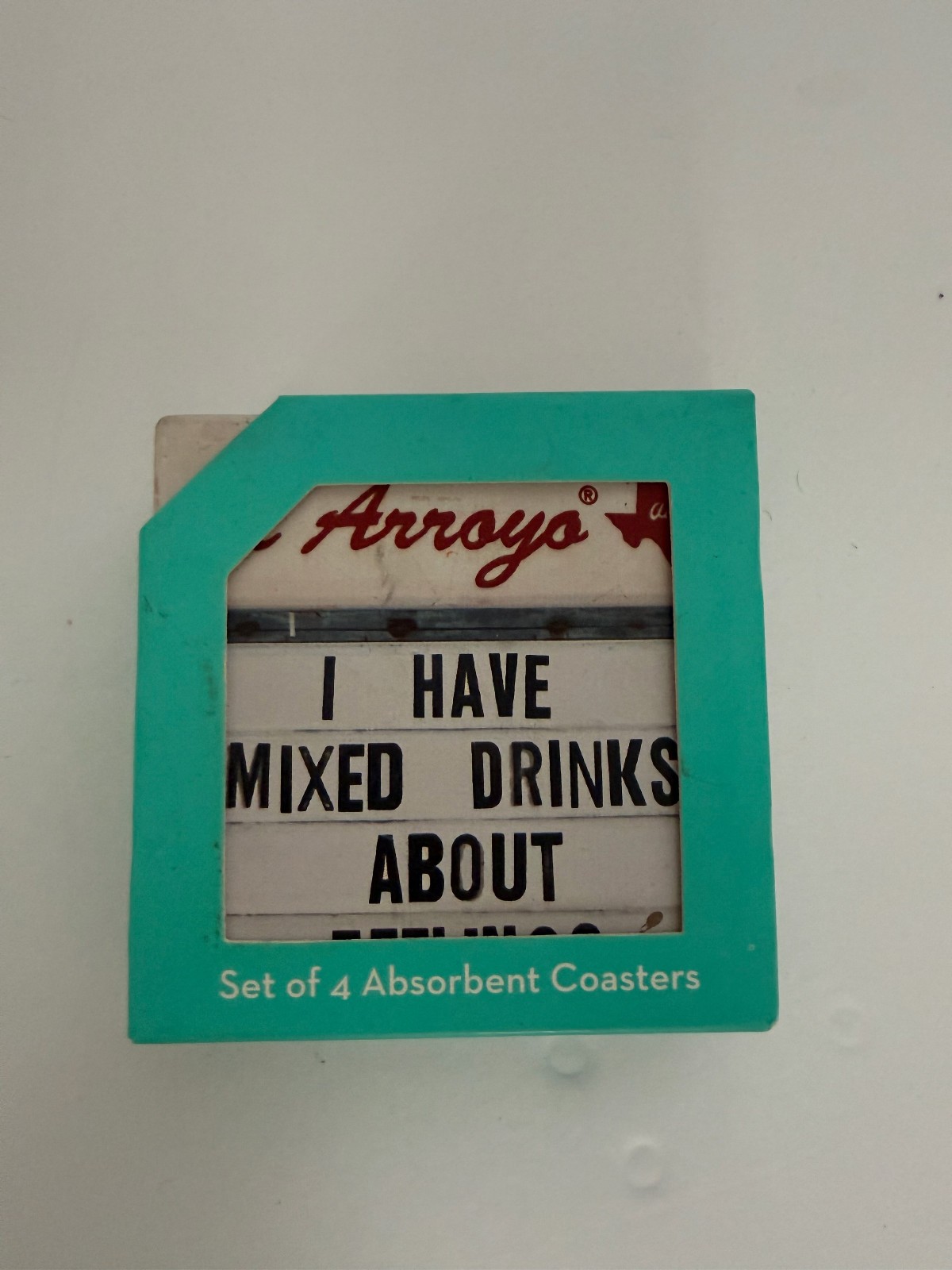 El Arroyo Austin TX Sign Coasters Set 4 Mixed Drinks Margarita FUNNY Sayings NEW