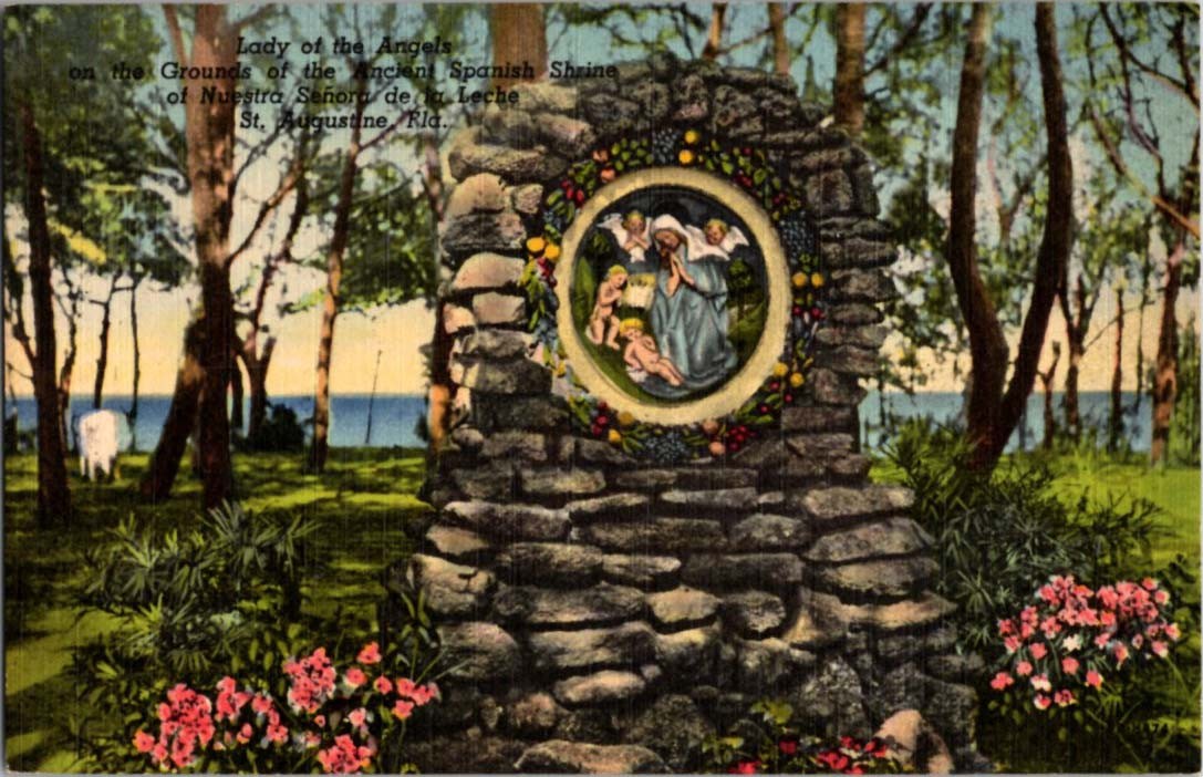 St. Augustine FL postcard LADY OF ANGELS ANCIENT SPANISH SHRINE j/13 BD9294