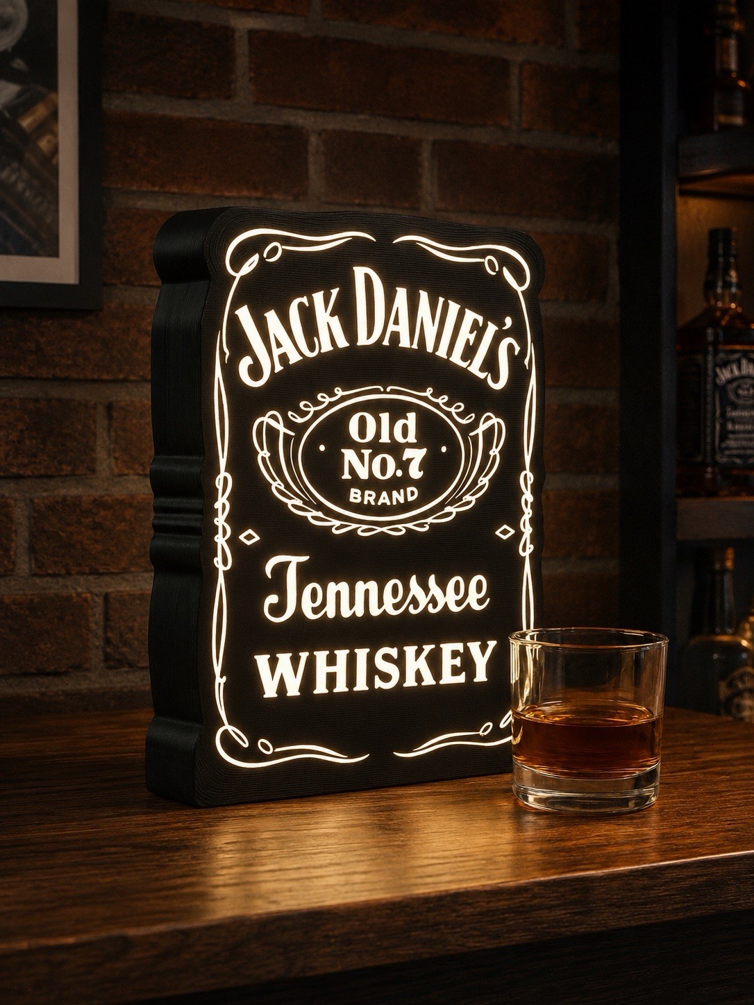 Jack Daniel’s Whiskey Bar Sign Light Box 9.5 In Tall