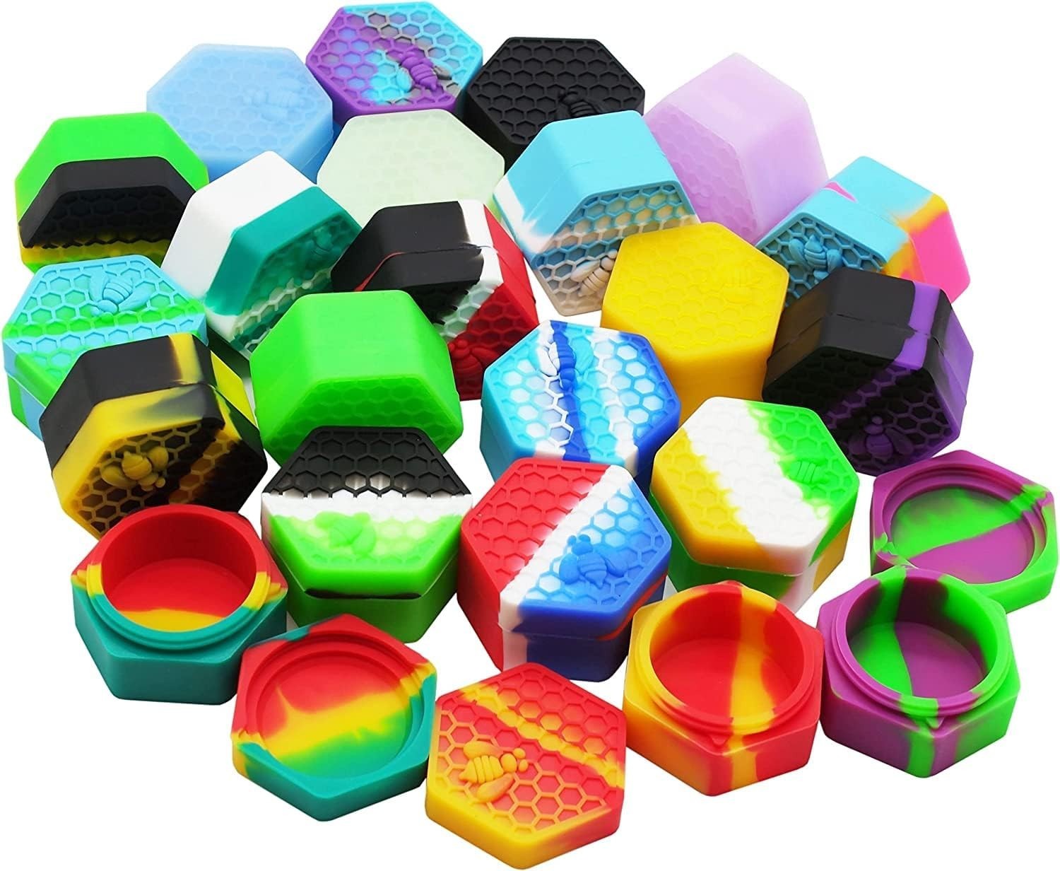 26ml Hexagon Silicone Wax Containers Concentrate Non-stick Jars (5)