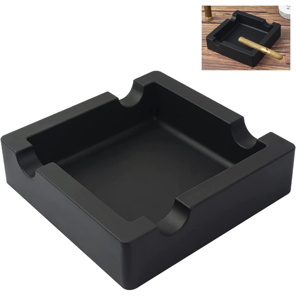 Large Outdoor Cigar Ashtray Unbreakable Silicone with 4 Cigar Holders for Patio