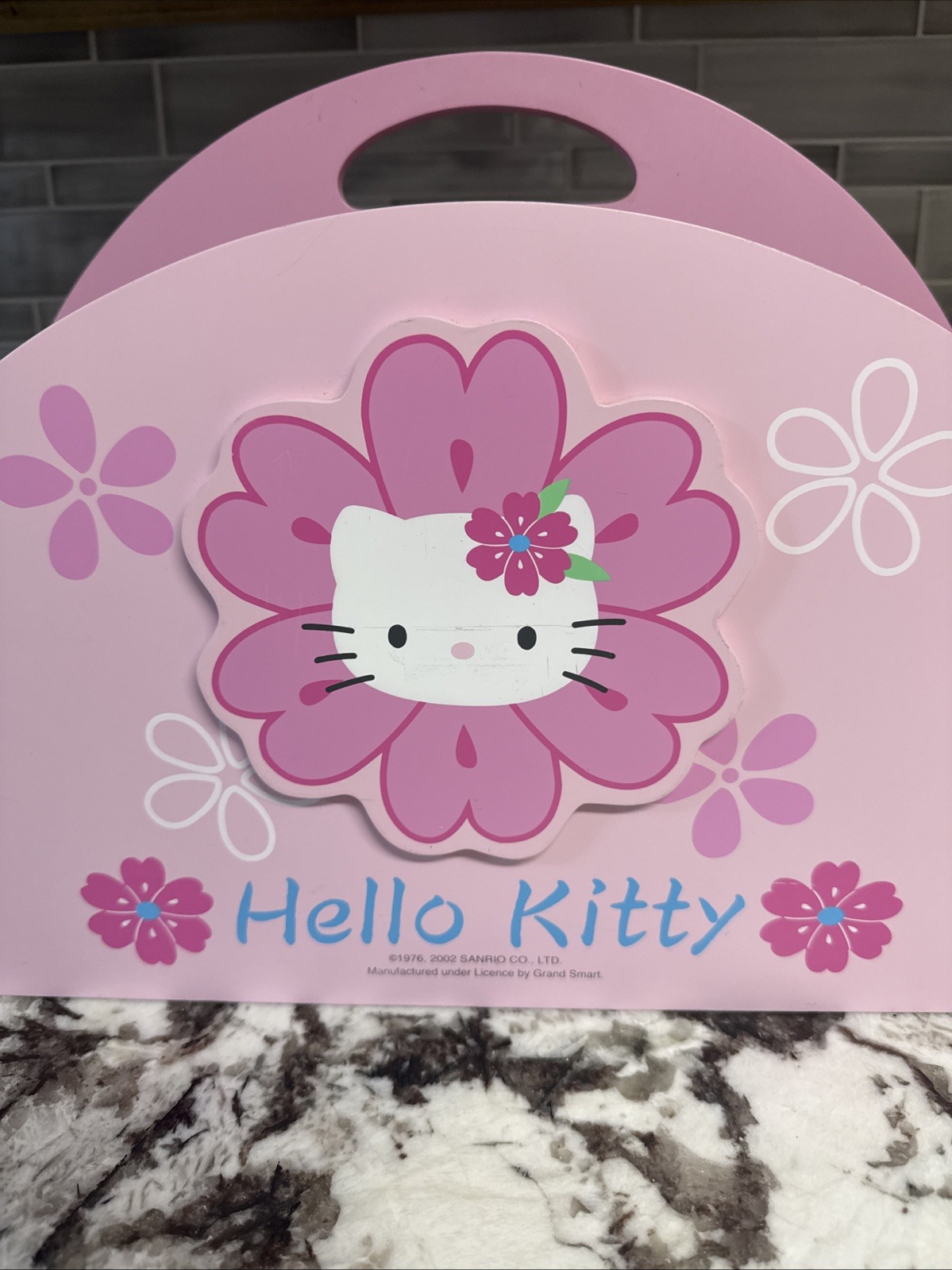 Vintage 2002 Sanrio Hello Kitty Storage Big Wood Heavy Caddy