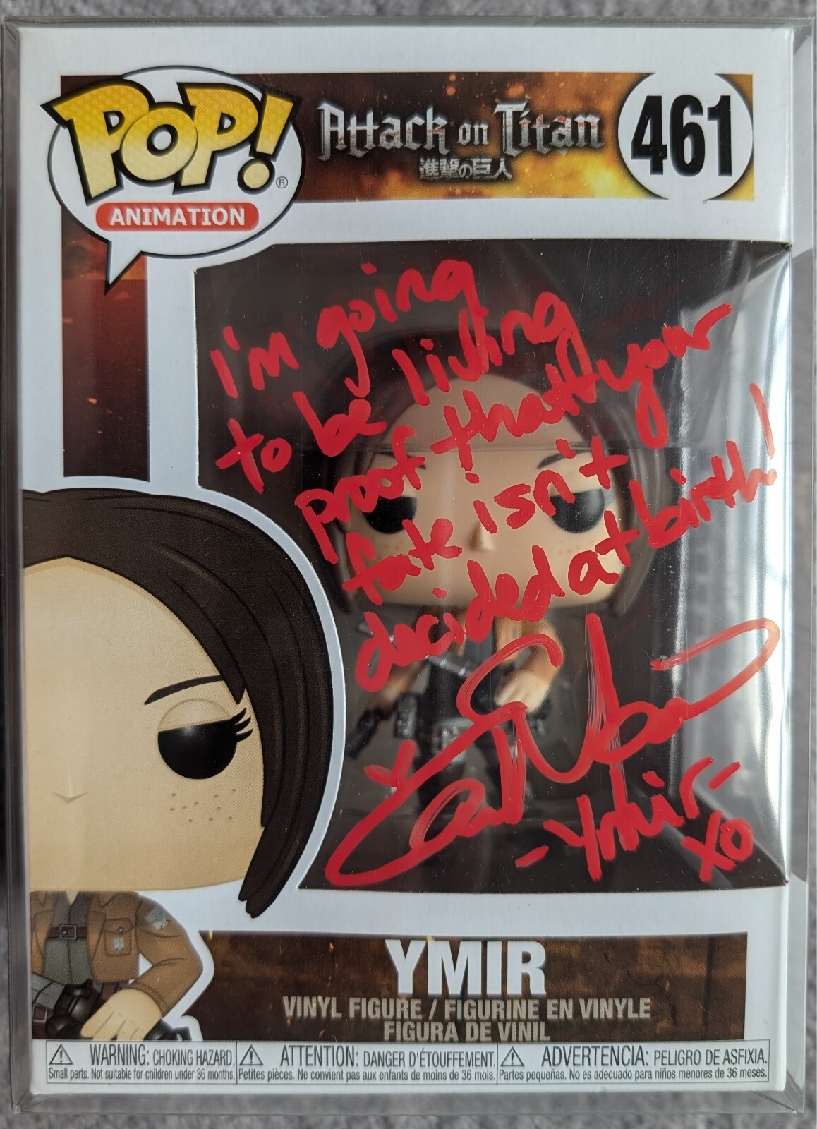 Ymir #461 Signed by Elizabeth Maxwell w/ Quote Attack on Titan Anime Funko Pop