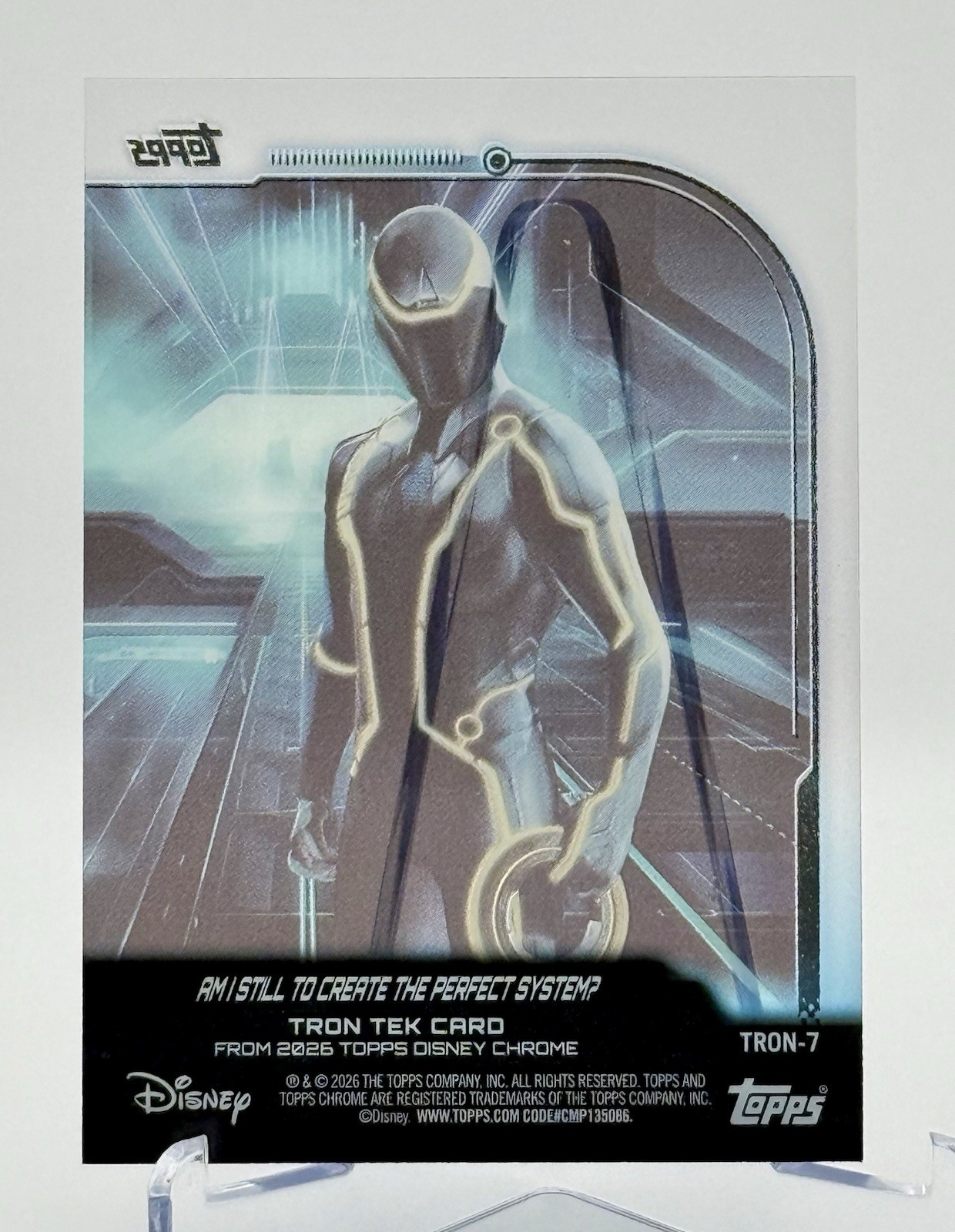 2026 Topps Chrome Disney Tron Tek Card TRON-7 Acetate Create the Perfect System