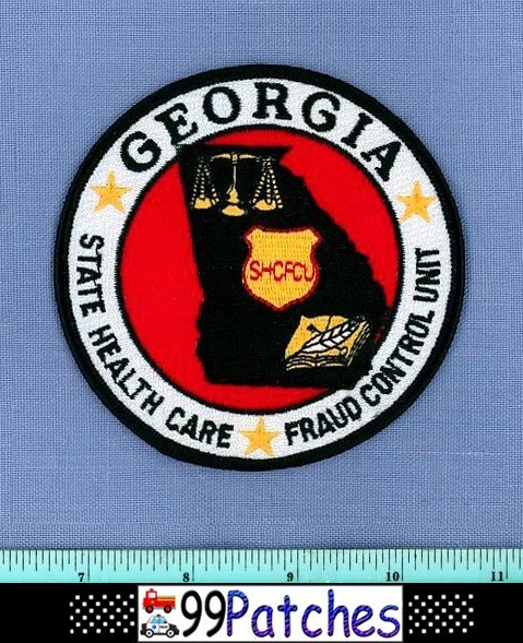 GEORGIA STATE HEALTH CARE FRAUD CONTROL UNIT Shoulder Patch QUILL PEN BOOK 1M