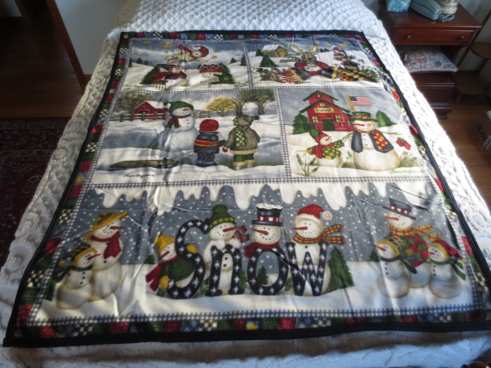 NIP C. Laurie Korsgaden 100% Polyester SNOW FLEECE Throw BLANKET – 50″ x 62″