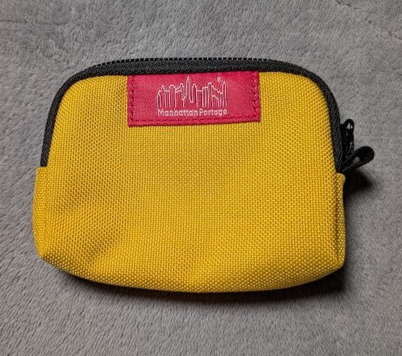 Manhattan Portage Coin Purse Zipper Card Holder Yellow Cordura Fabric 1008 NWOT