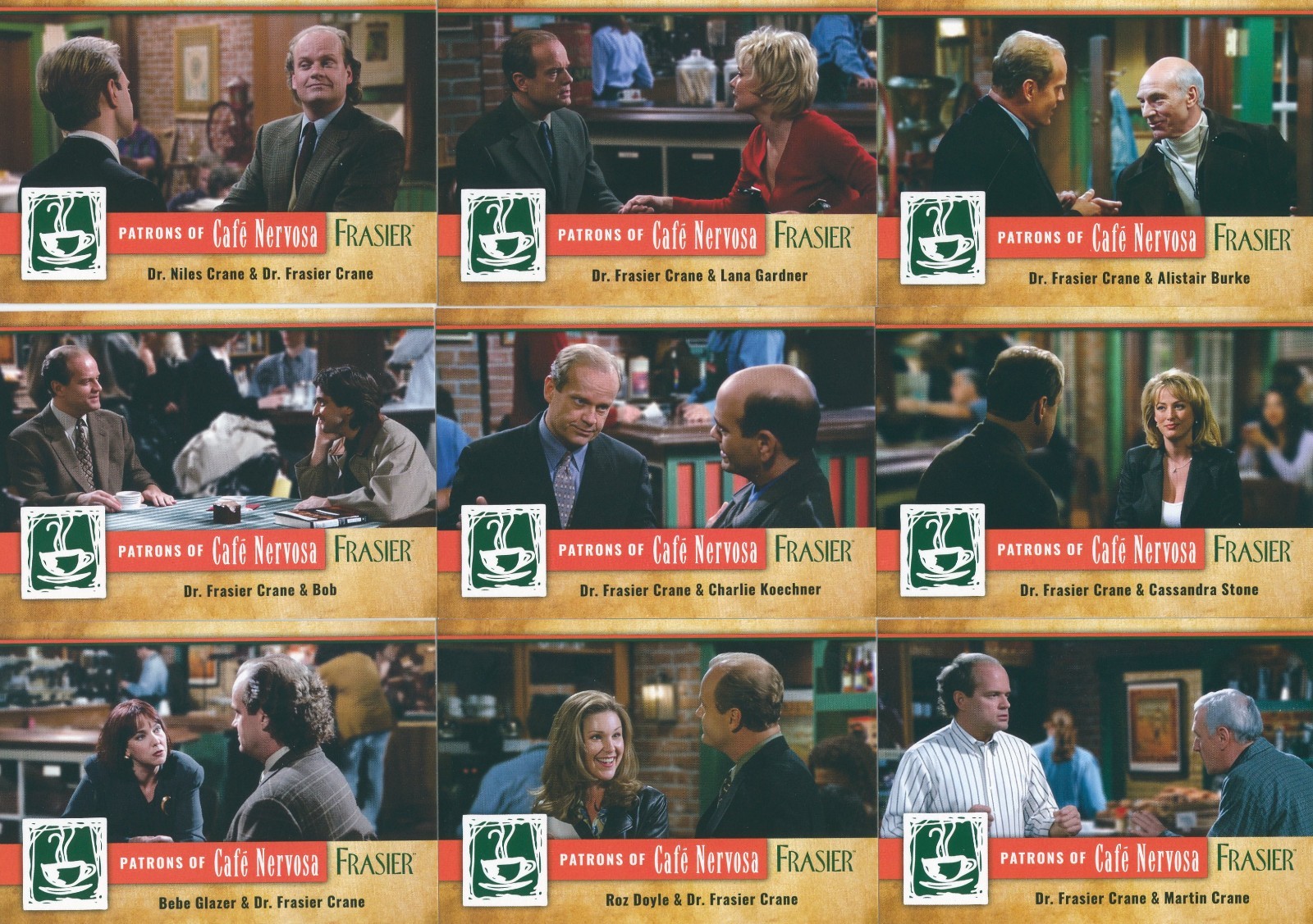 NEW 2026 Frasier Cafe Nervosa complete 9 card Chase set