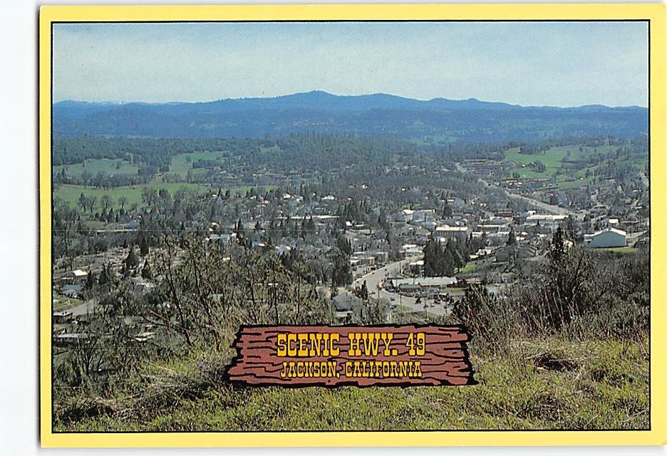Postcard Scenic Highway 49 thru Jackson California USA
