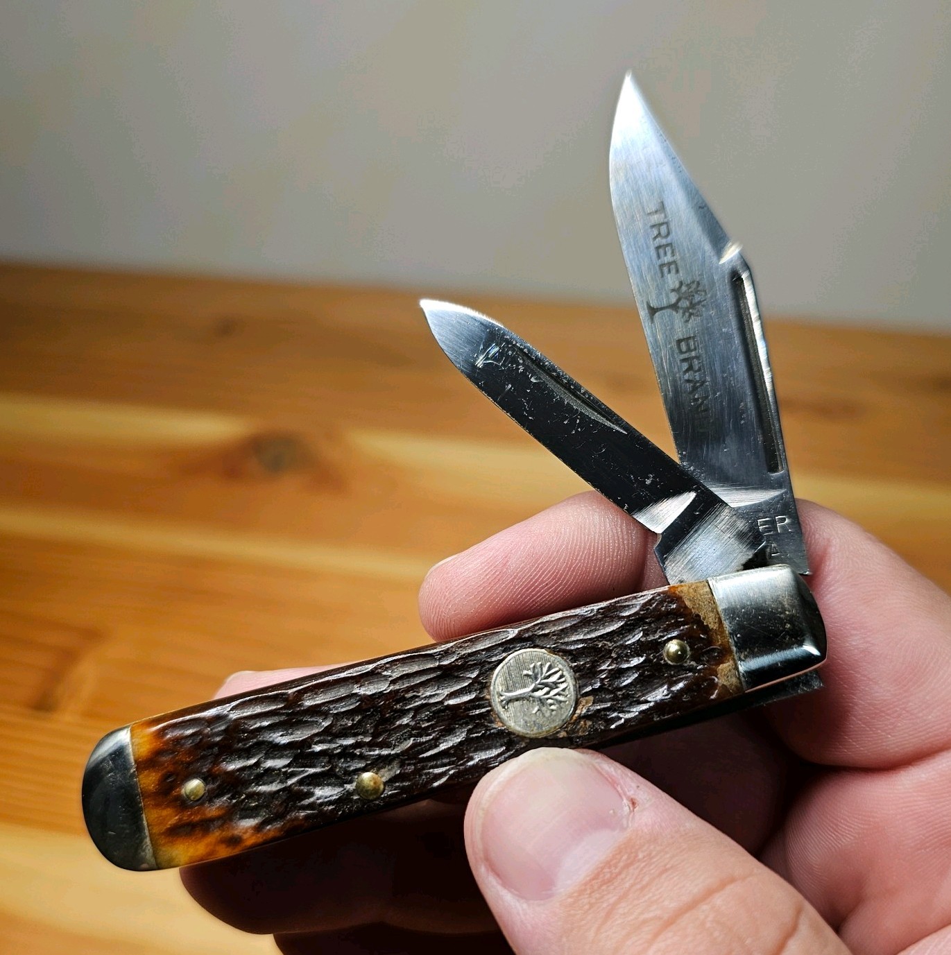 Boker USA Tree Brand 9696 Jack Knife Jigged Bone Handles
