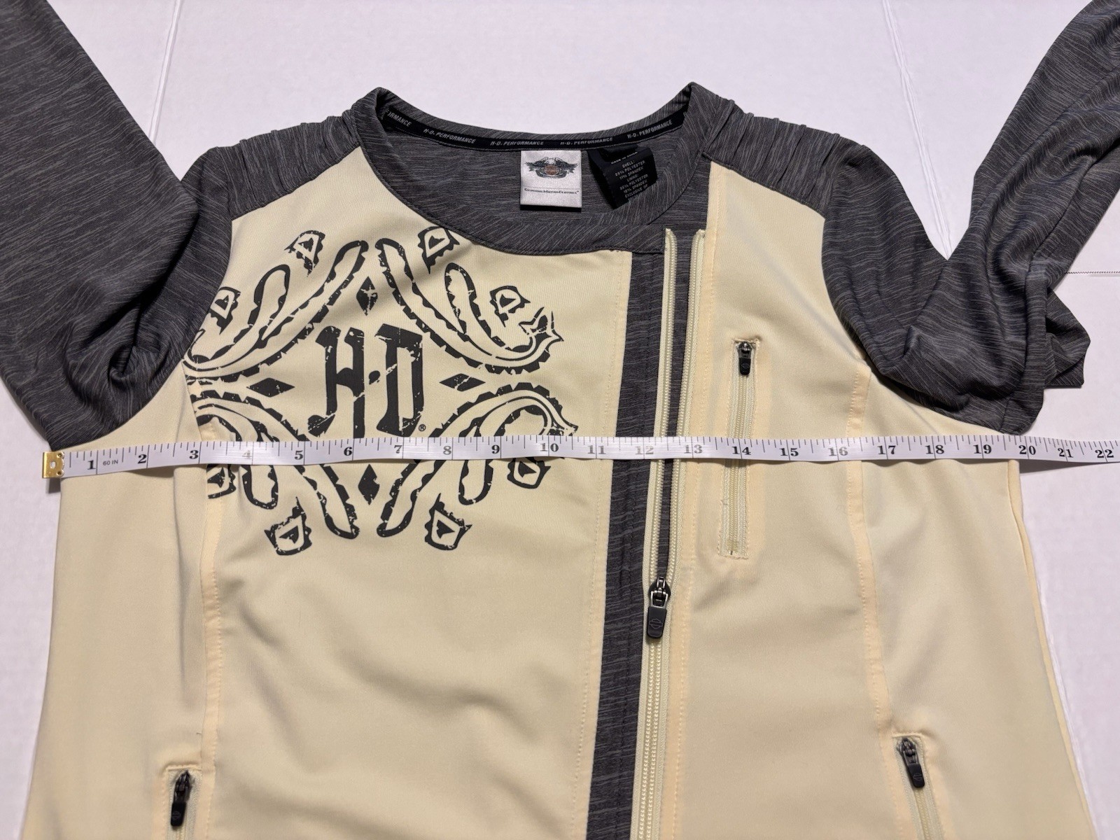 Harley Davidson Jacket Women’s Sz M Yellow Grey Performance Asymmetrical Moto