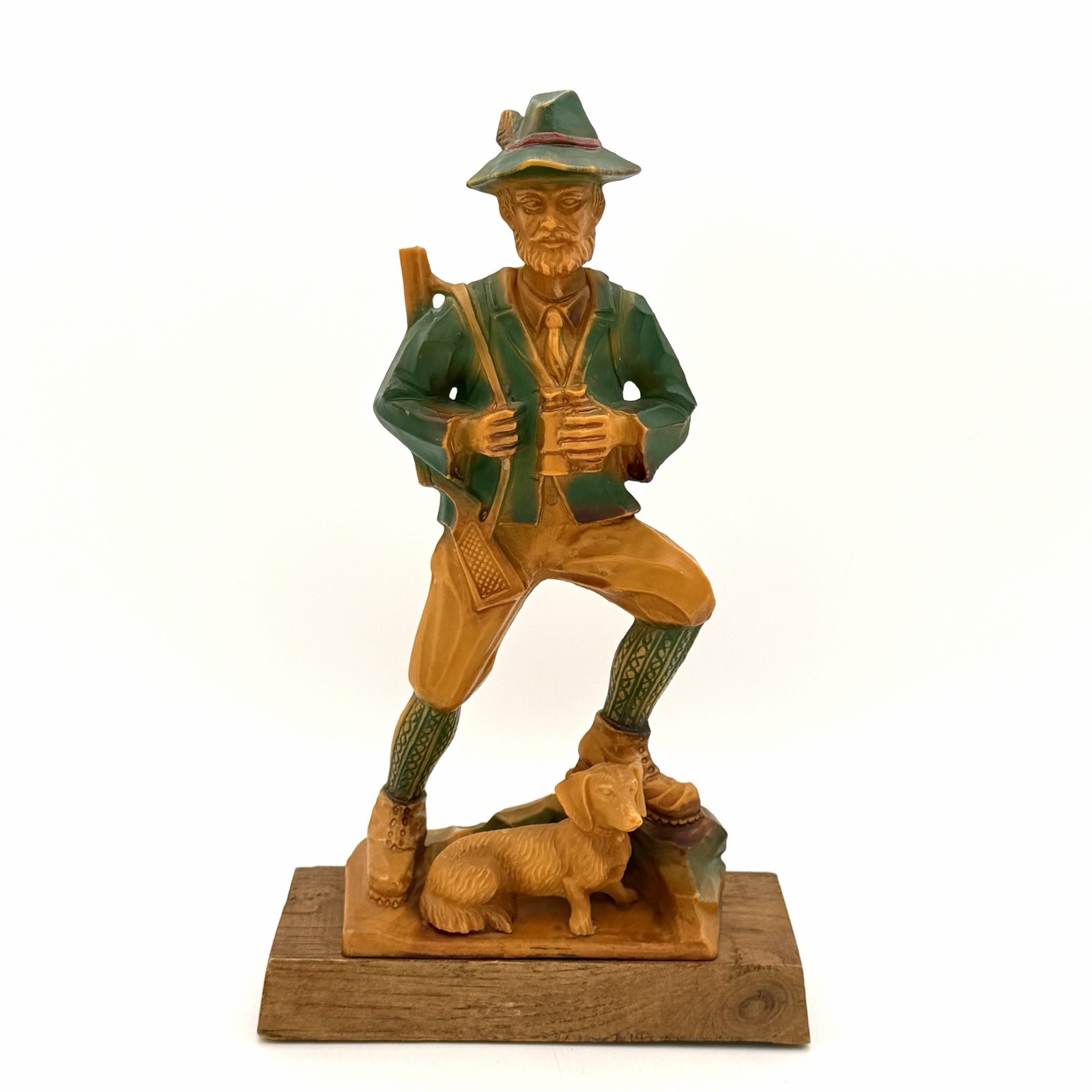 Ges Geschützt Black Forest Germany Figurine Hunter With Rifle And Dachshund Dog