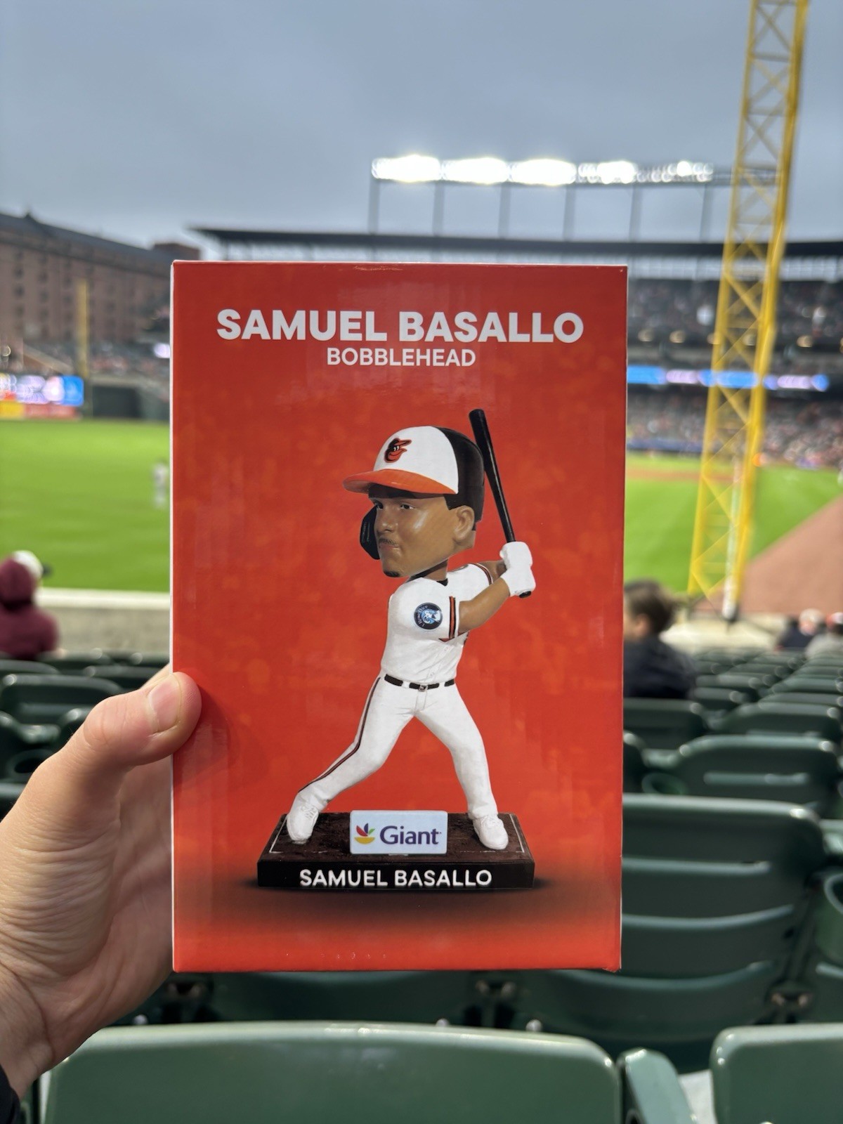 Samuel Basallo bobble head presented by Giant BDA sports