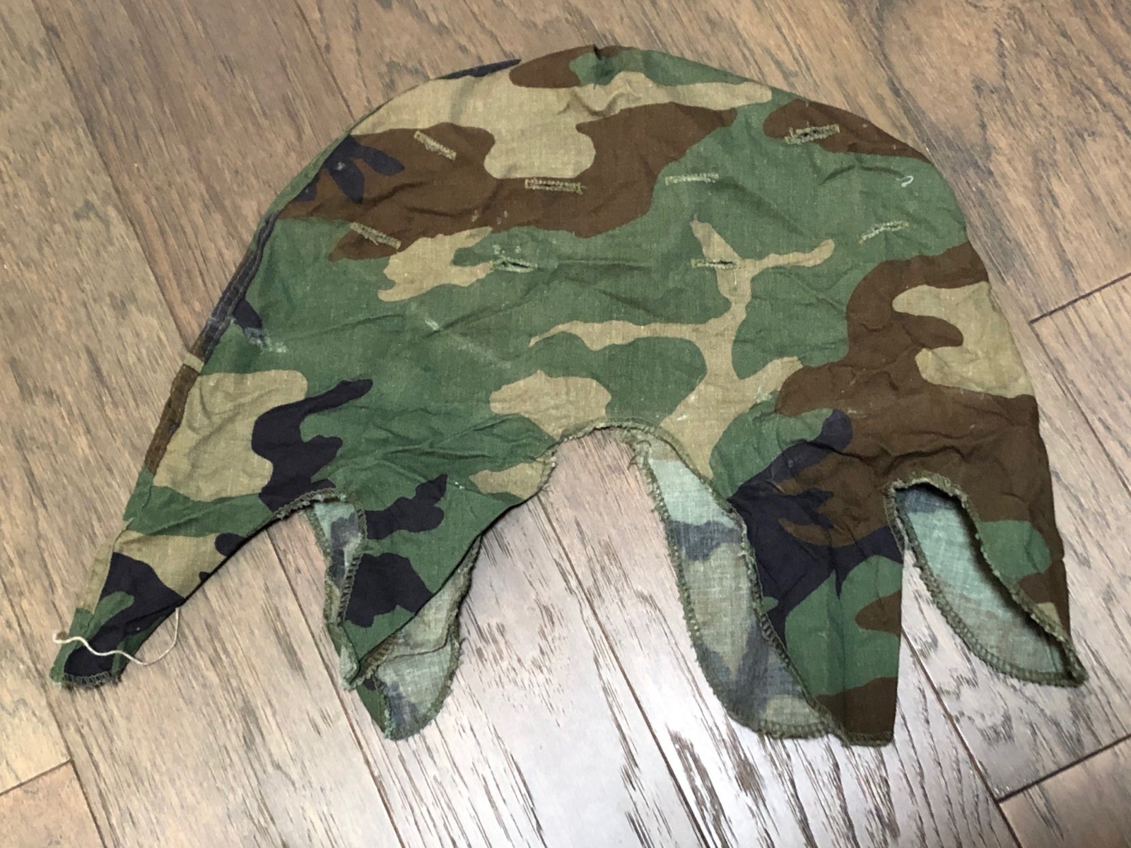 Cold War US Army M-1 Helmet Cover, Woodland Camouflage / BDU, Used