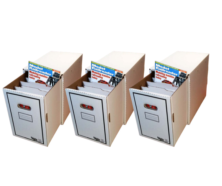 3 Magazine/Document Storage Box with Drawers & Dividers Comic House Magazine Box