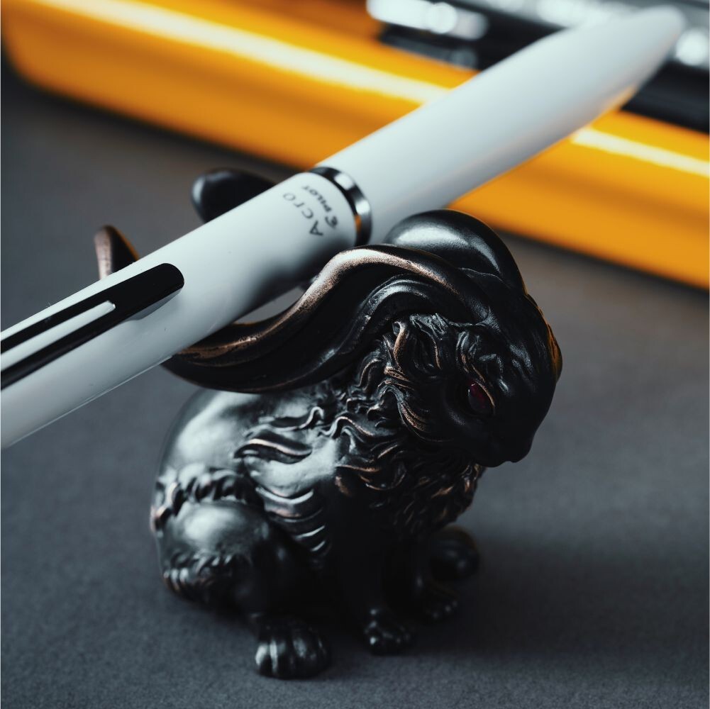 Bunny Pen Holder. Rabbit Statue. Desk Decor. Gift for Friend