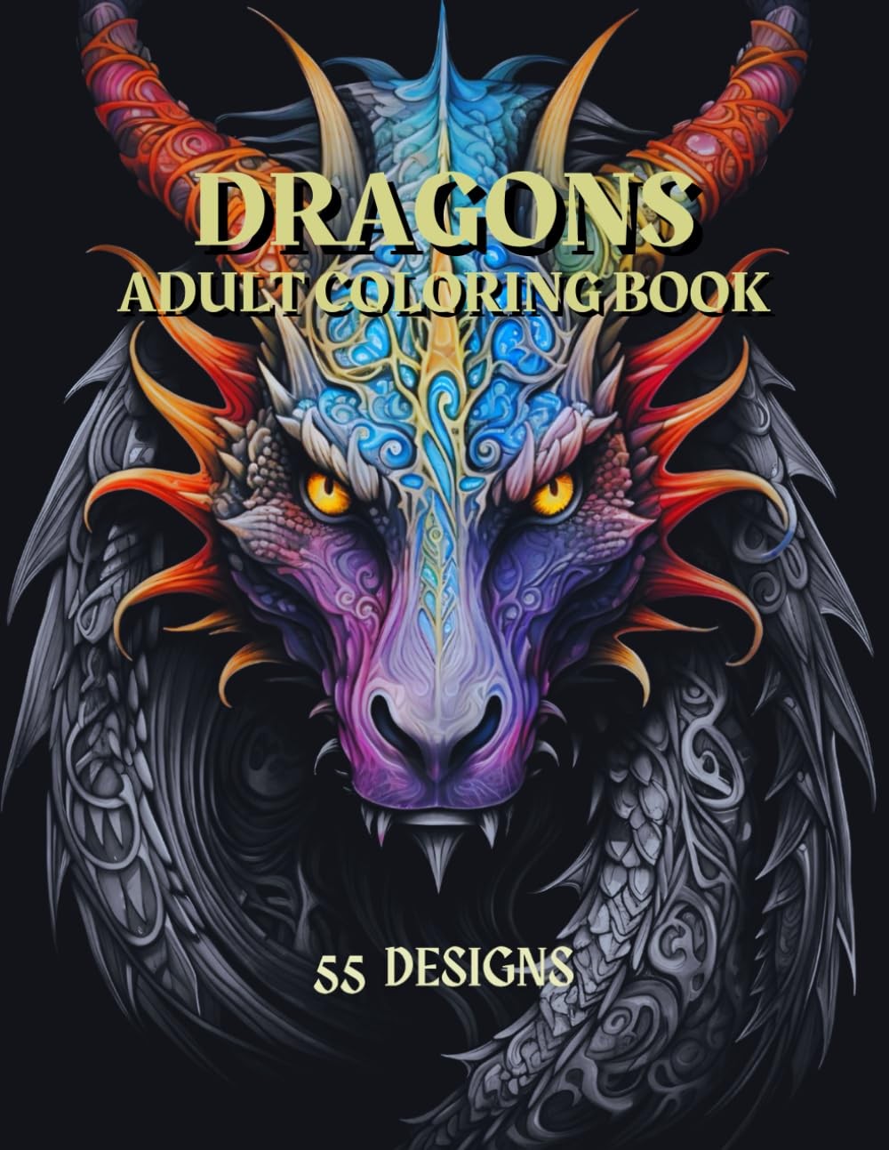 Dragons – Adult Coloring Book: Stress relief coloring book for adults, teens…