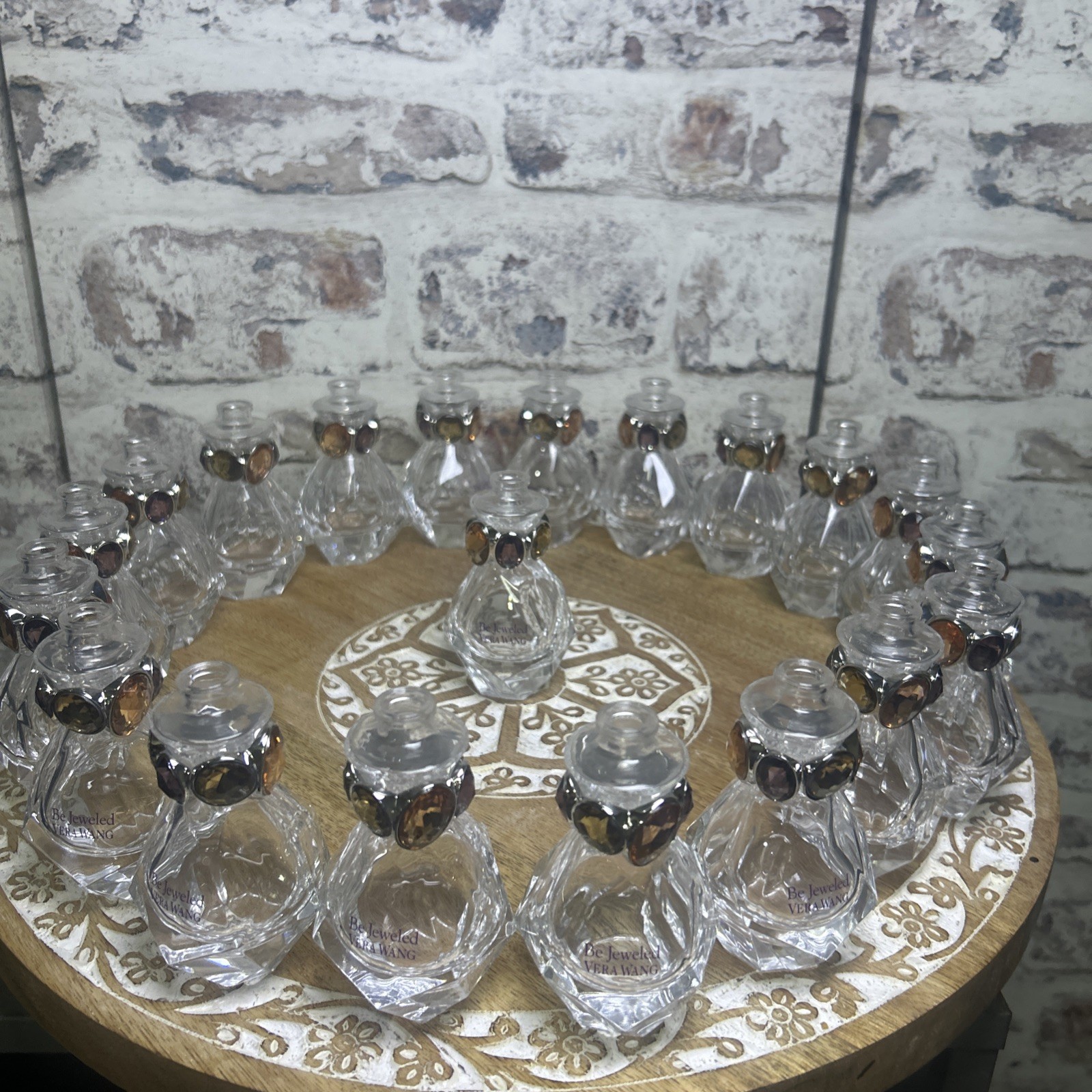 LOT OF 20 Empty Vera Wang Be Jeweled Perfume Bottles – No Lids – Collectible