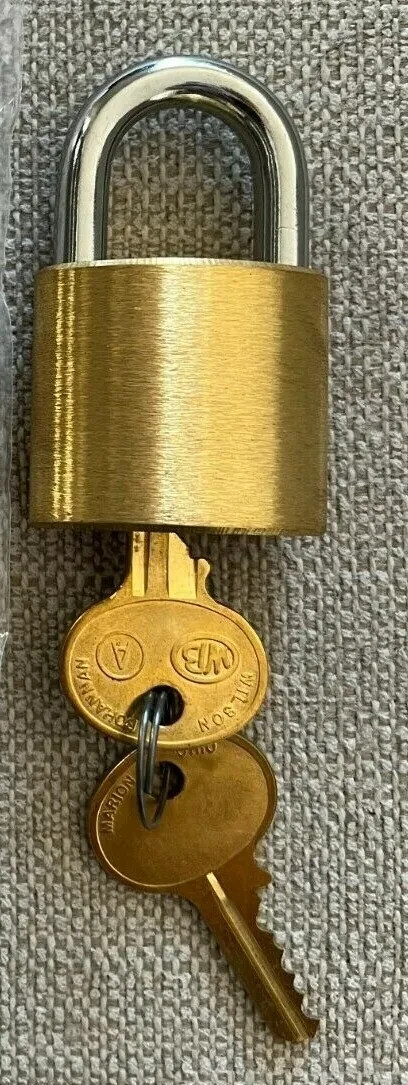 New Wilson Bohannan WB Padlock Brass Lock Heavy Duty w/ 2 KEYS