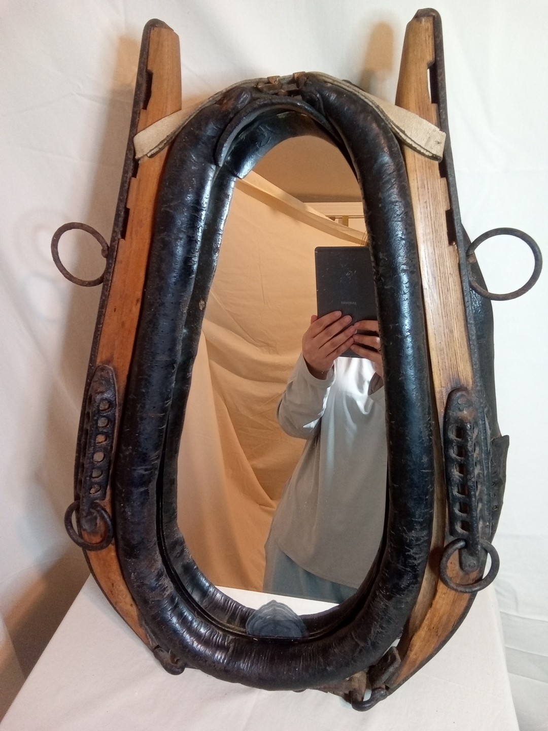 Antique Horse Collar Wall Mirror Western Art Rustic Decor