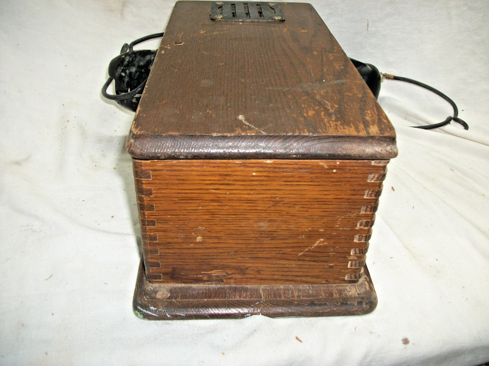 Railroad wood wall phone with handset