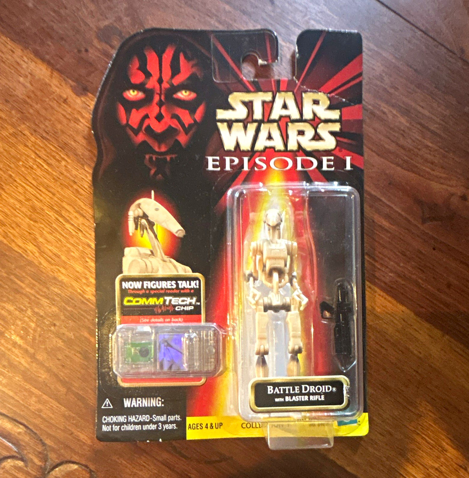 Hasbro Star Wars CommTech Battle Droid w/ Blaster Rifle 1998 Vintage