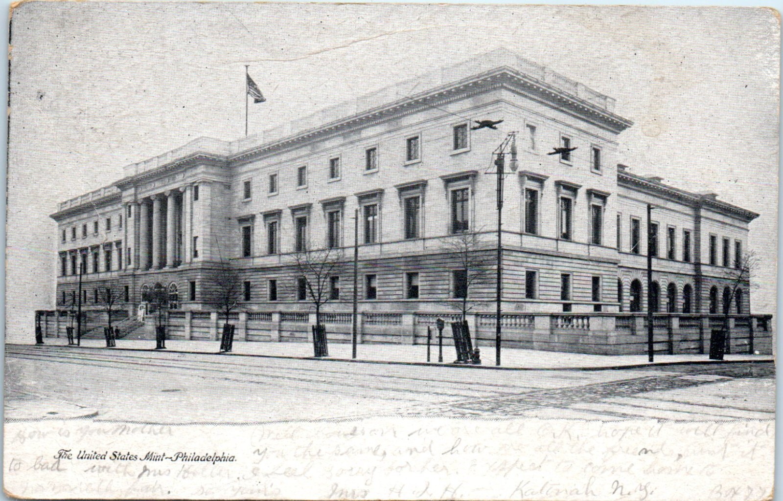 The United States Mint, Philadelphia, Pennsylvania Postcard Postmarked 1907