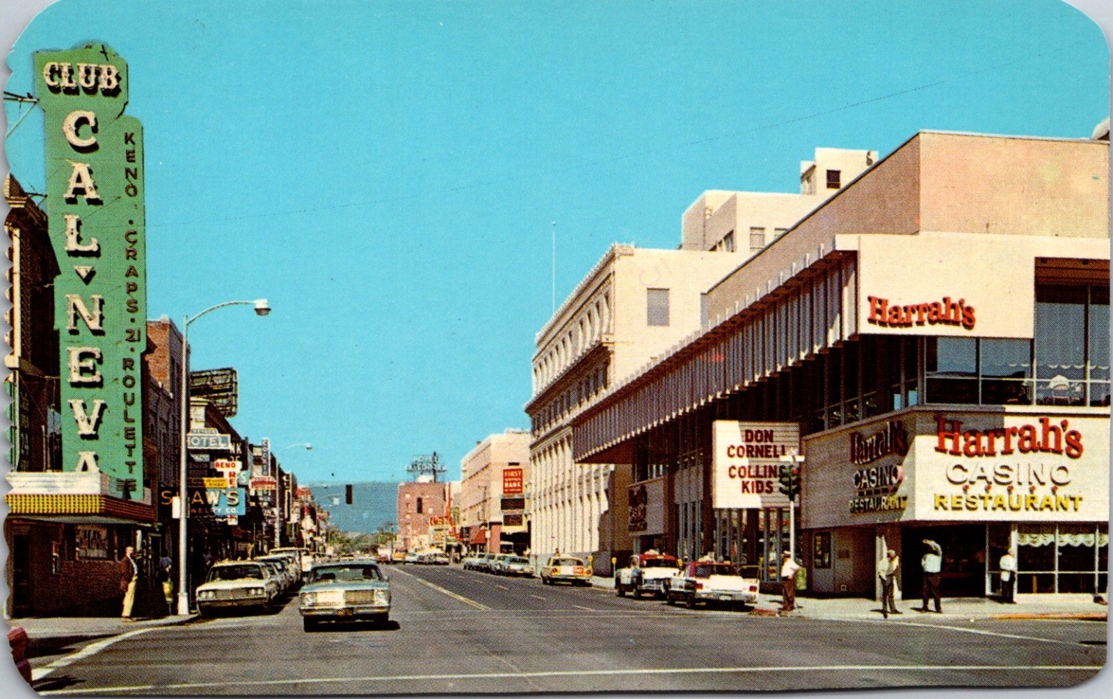 Postcard Reno Nevada Casinio Gambling Car (s) Keno Craps Roulett 2nd Street