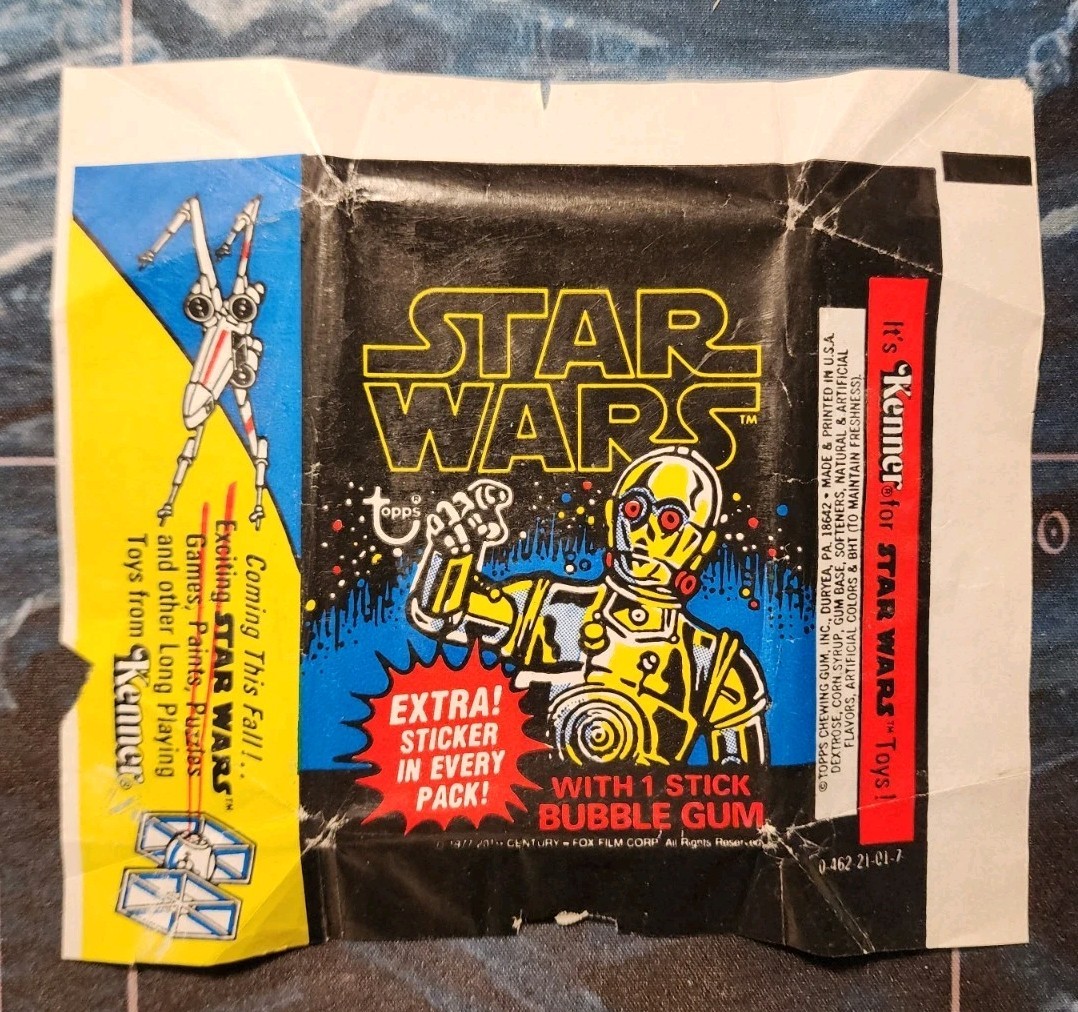 1977 Topps Star Wars Series 1 (Blue) Original Wrapper Wax Vintage C-3PO Pack